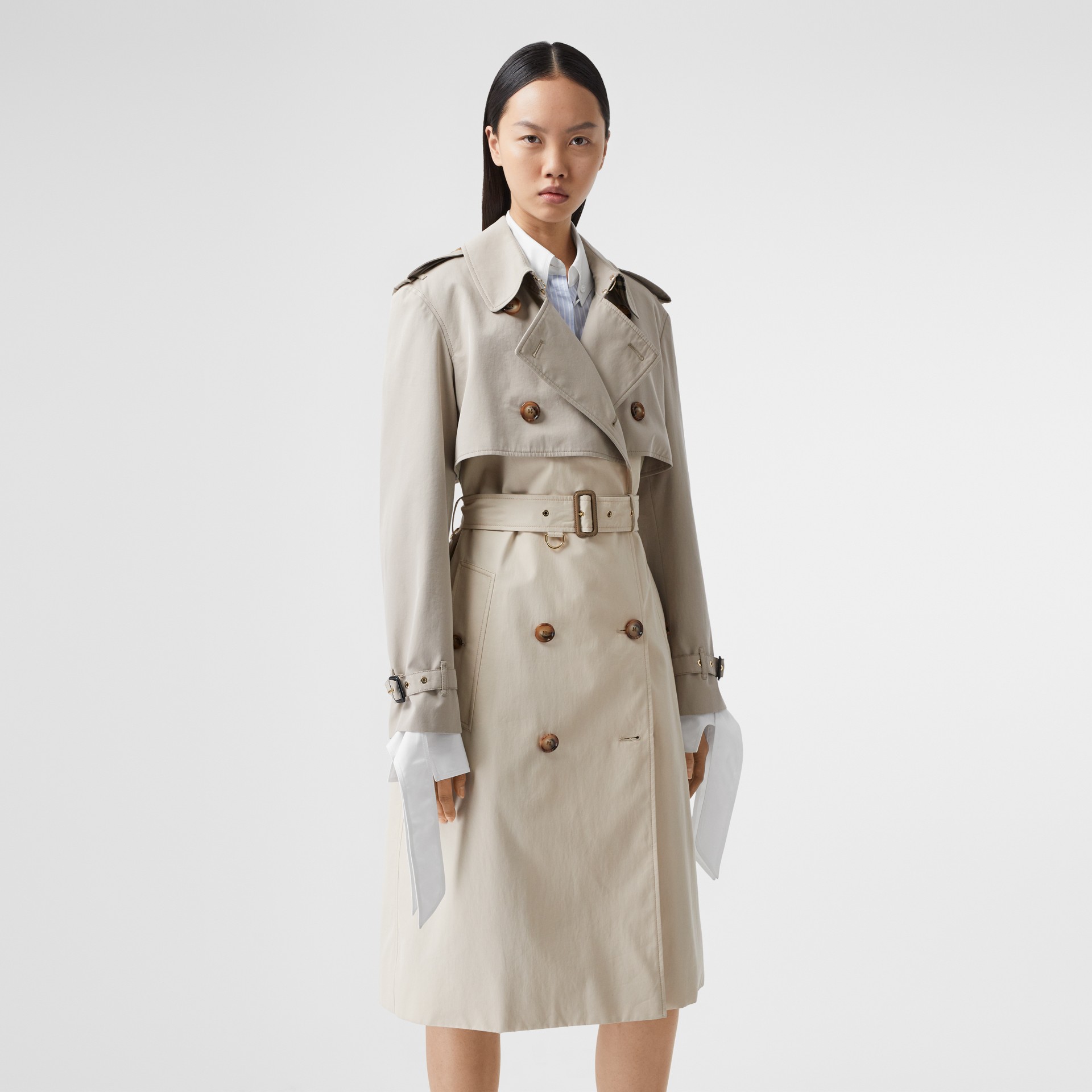 Two-tone Reconstructed Trench Coat in Light Sand - Women | Burberry ...