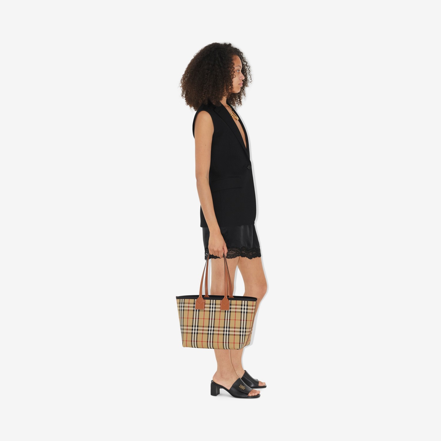Small London Tote Bag in Briar Brown/black - Women | Burberry® Official
