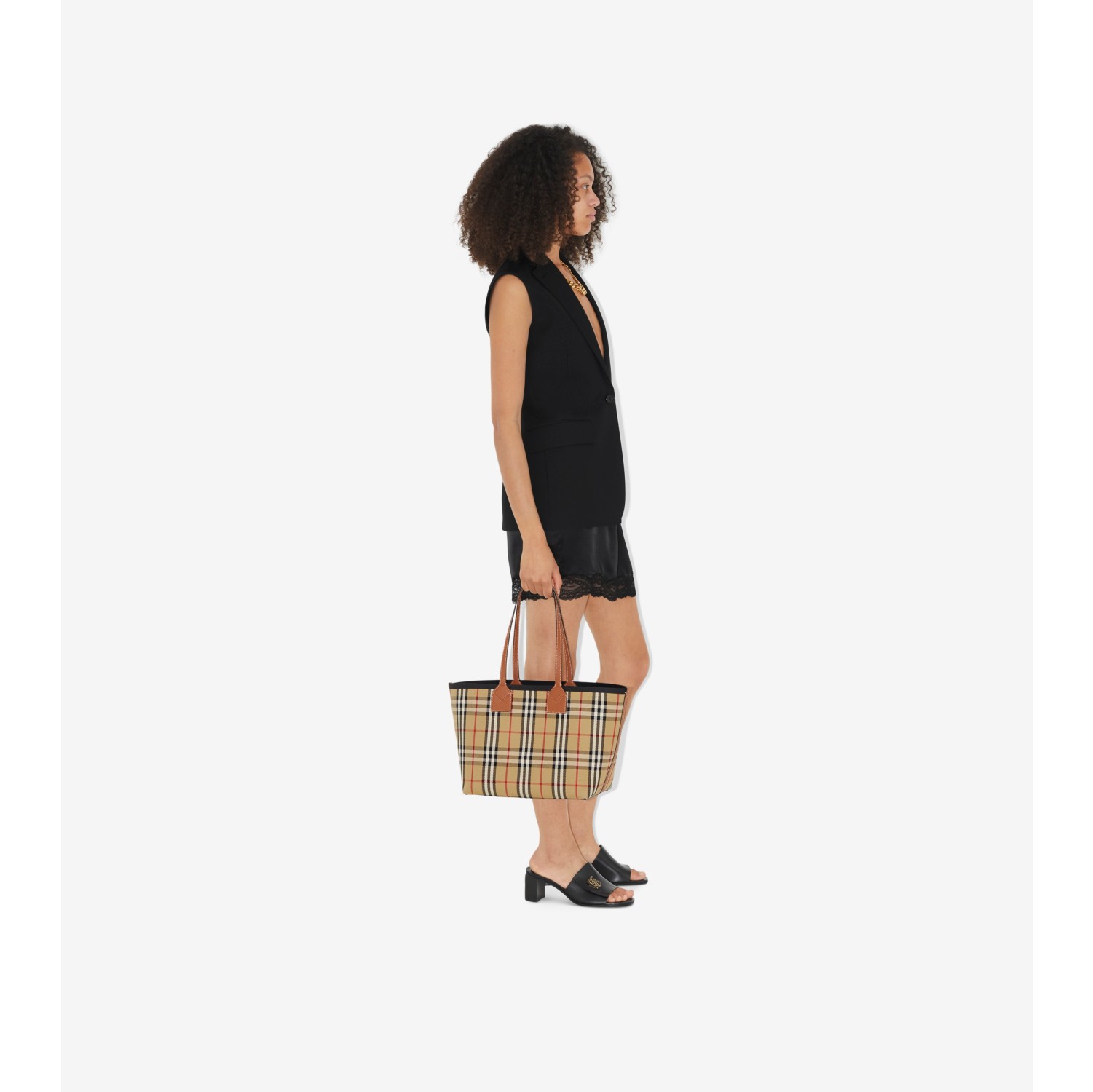 Small London Tote in Briar brown/black - Women, Vintage Check