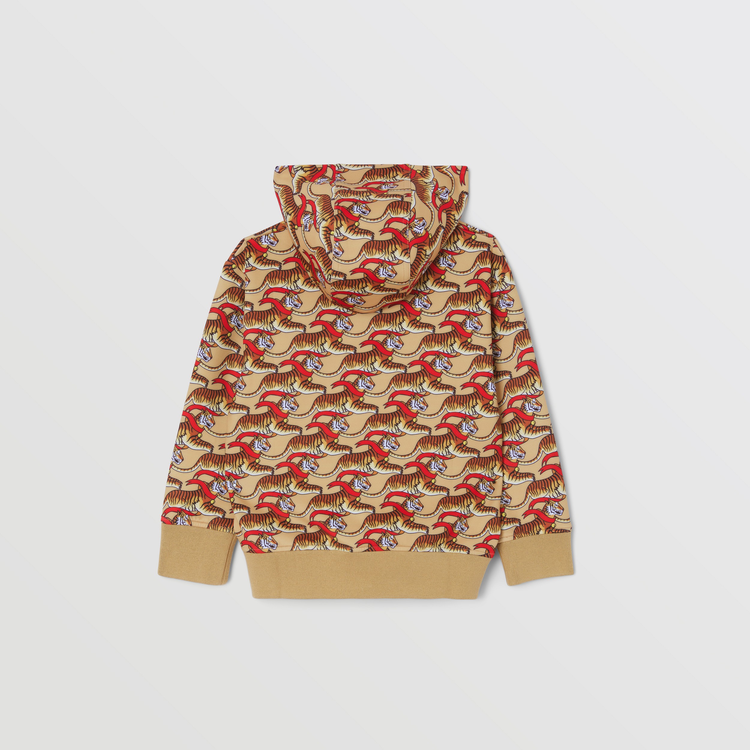 Sudadera en tejido jersey elástico con capucha y motivo gráfico de tigre (Miel Beige) | Burberry® oficial - 4