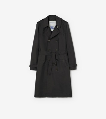 BURBERRY コート Long Geometric Nylon Blend Foxfield Trench Coat in Black/shade