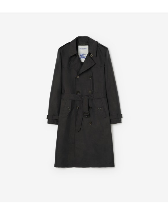 Long Geometric Nylon Blend Foxfield Trench Coat