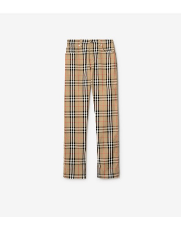 Check Cotton Trousers