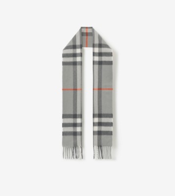 BURBERRY: cashmere scarf - Grey  Burberry scarf 8016395 online at