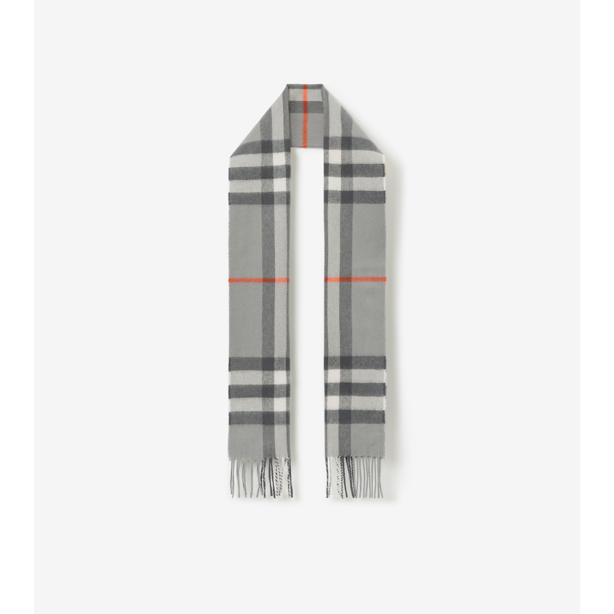 Check Cashmere Scarf in Vintage Grey Children Burberry Official