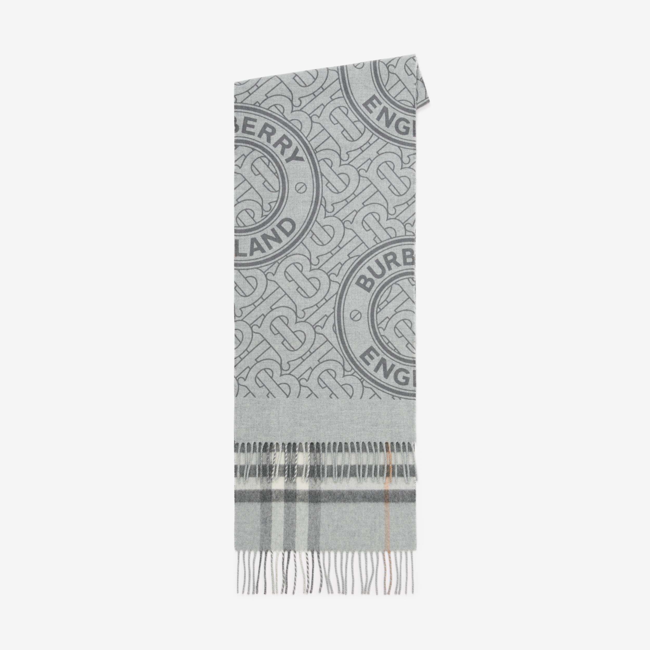 Montage Cashmere Reversible Scarf in Light Grey | Burberry® Official - 2