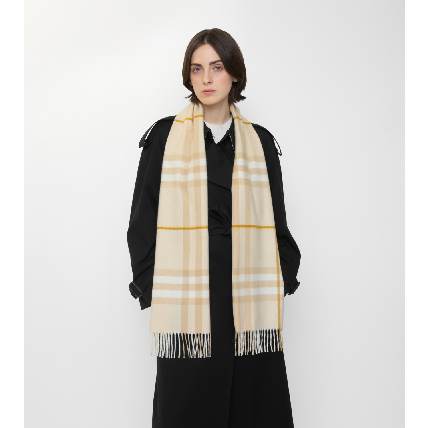 Check Cashmere Scarf