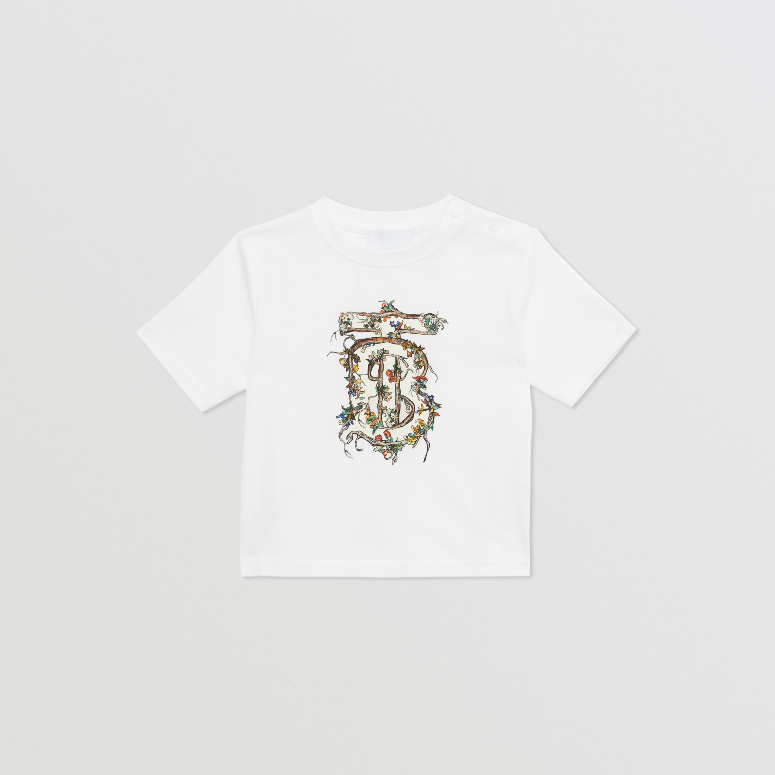 Monogram Motif Cotton T-shirt in White - Children | Burberry® Official - 1