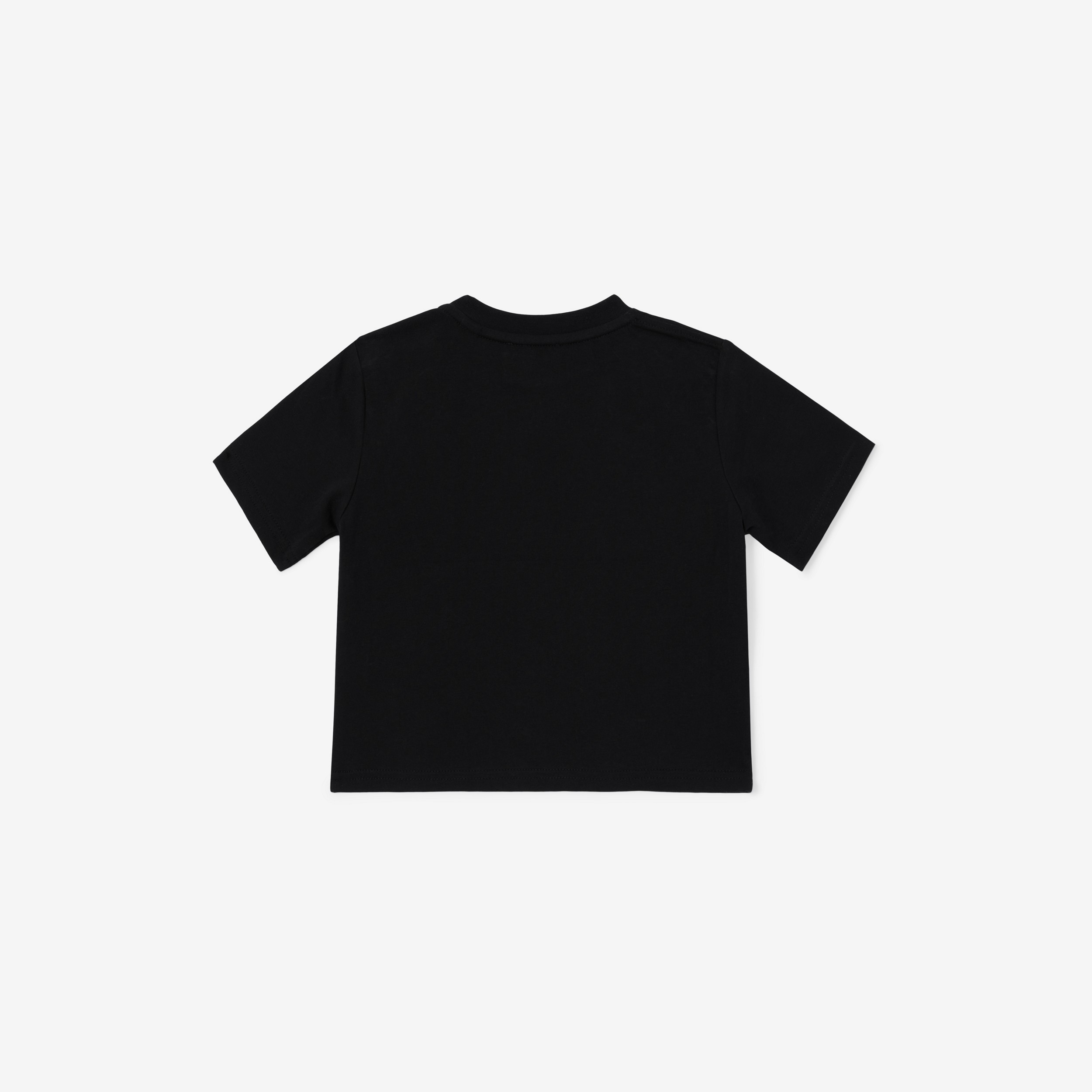 Camiseta em algodão com estampa Horseferry (Preto) - Crianças | Burberry® oficial - 3
