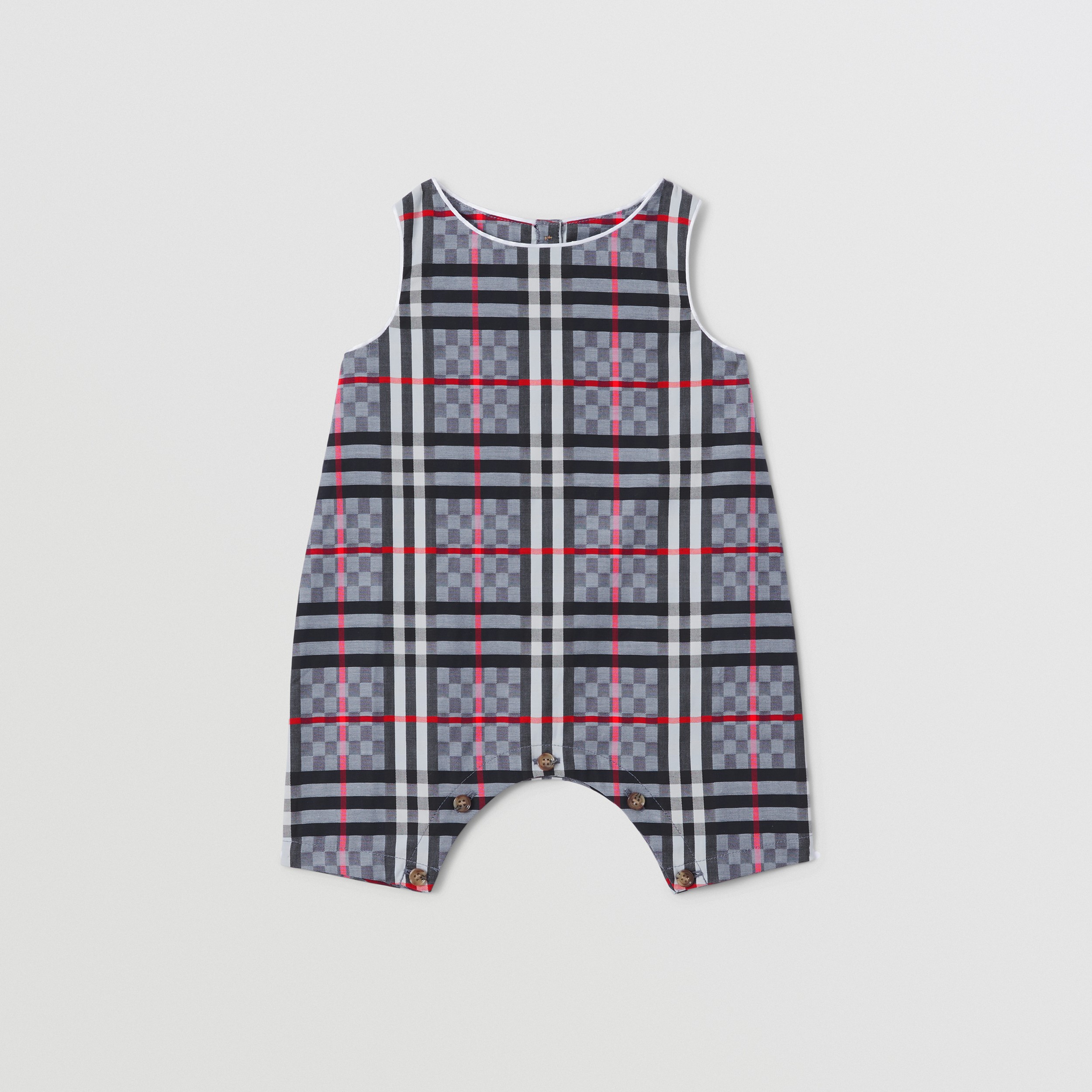 Chequerboard Cotton Three-piece Baby Gift Set in Pale Blue - Children | Burberry® Official - 4