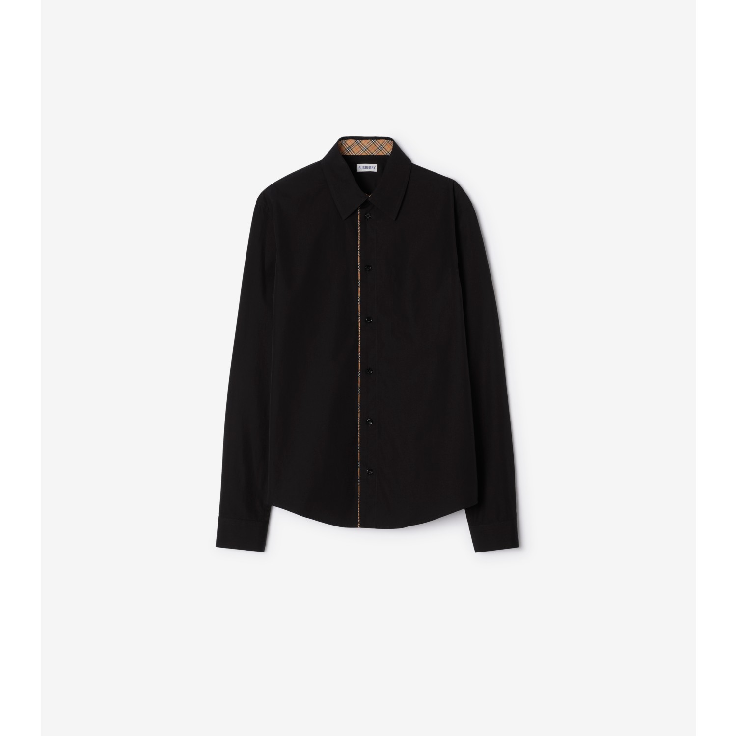 Check Piping Cotton Poplin Shirt