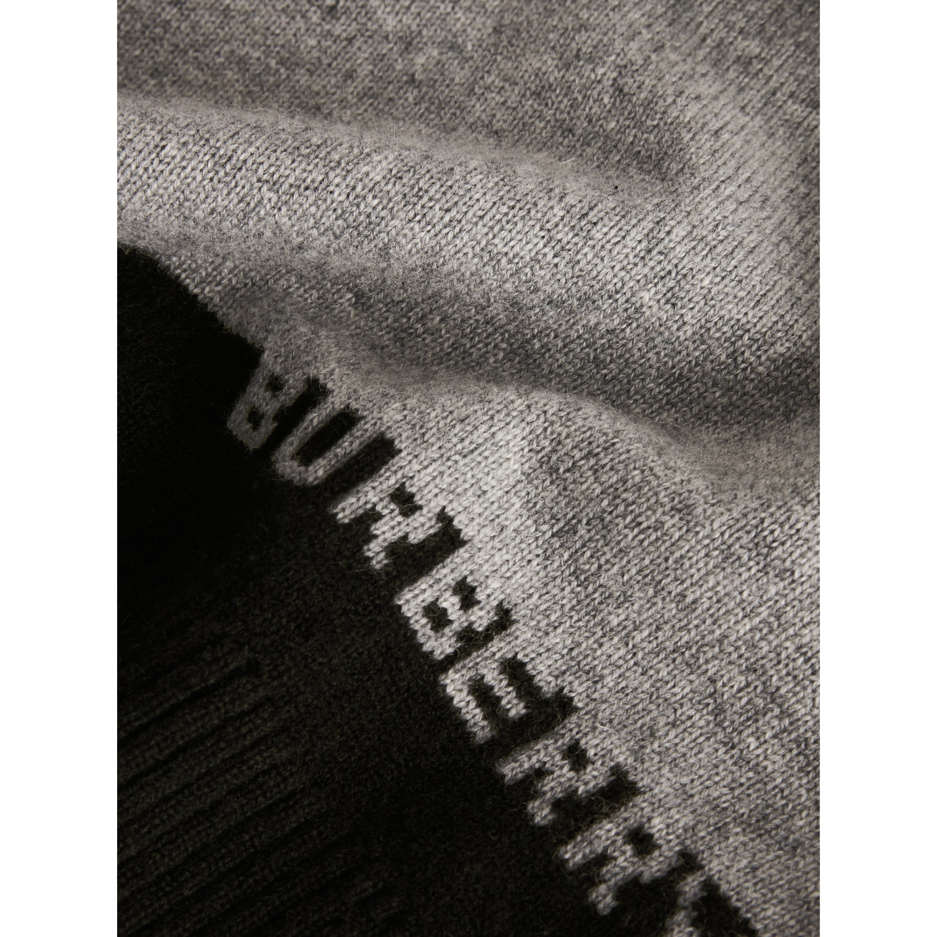 Logo Intarsia Cashmere Sweater in Grey Melange - Boy | Burberry United ...