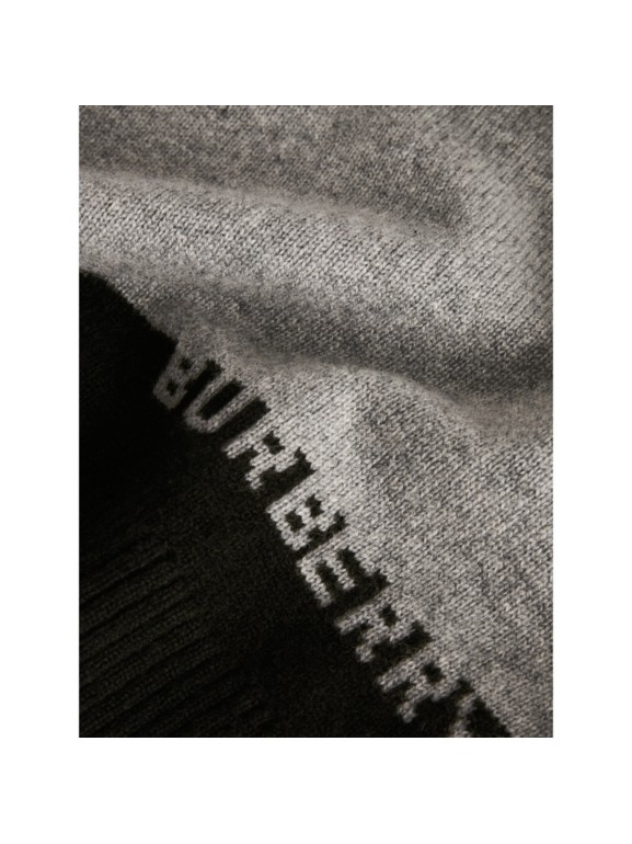 Logo Intarsia Cashmere Sweater in Grey Melange - Boy | Burberry United ...