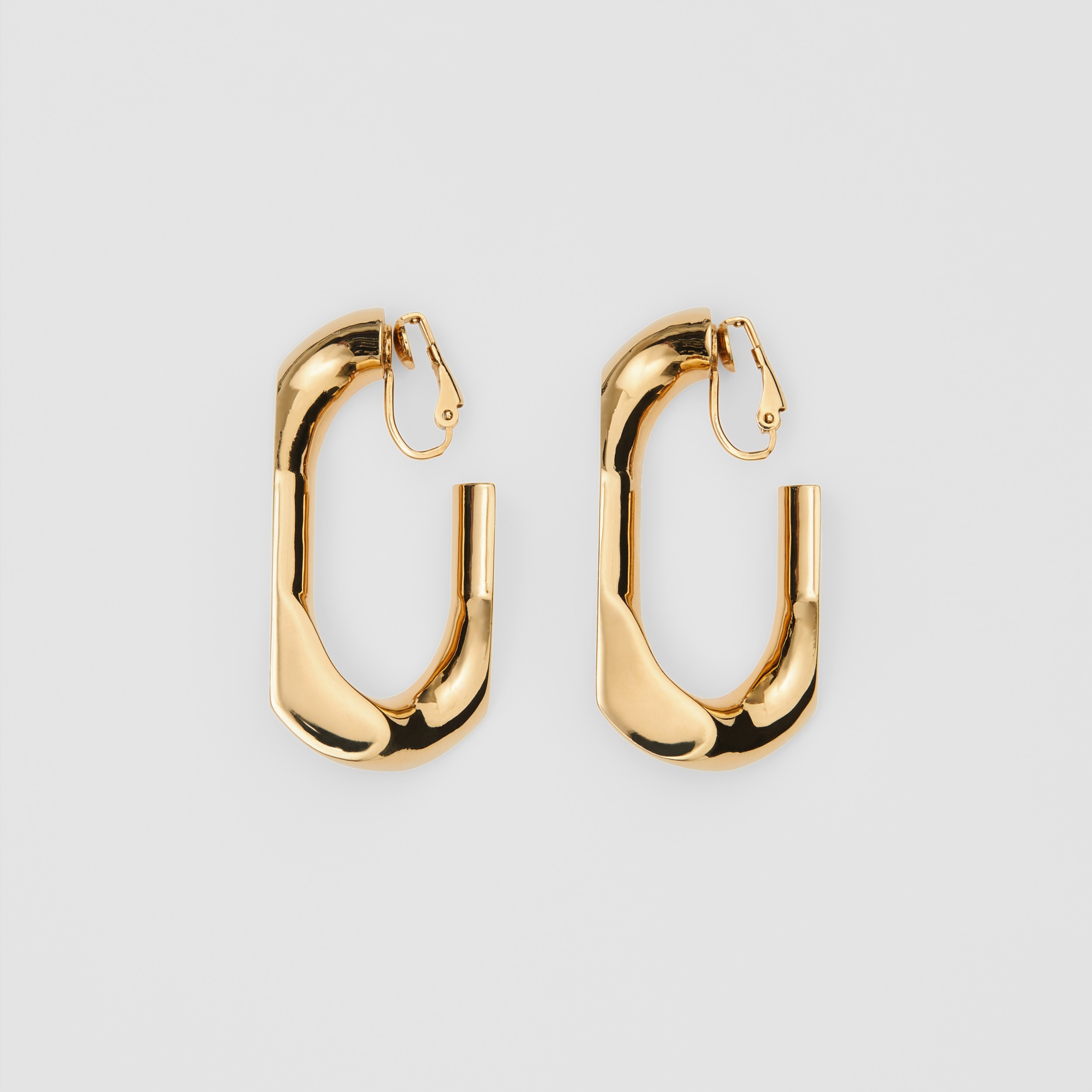 Large Gold-plated Chain-link Earrings in Light - Women | Burberry ...