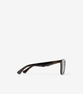 Embossed Check Square Sunglasses in Tortoiseshell - Men  display picture 3