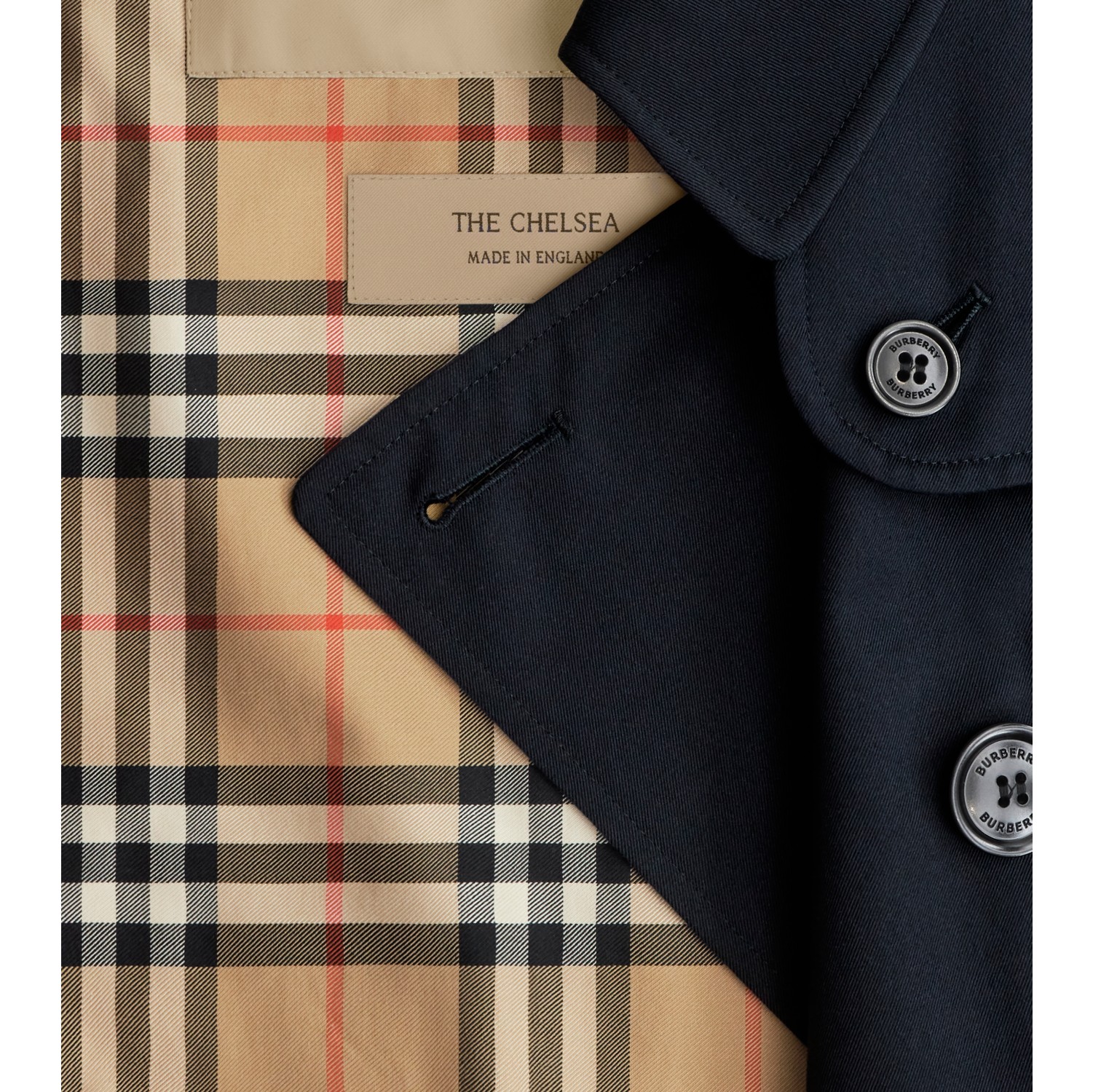 Long Chelsea Heritage Trench Coat in Coal blue - Women, Cotton Gabardine | Burberry® Official