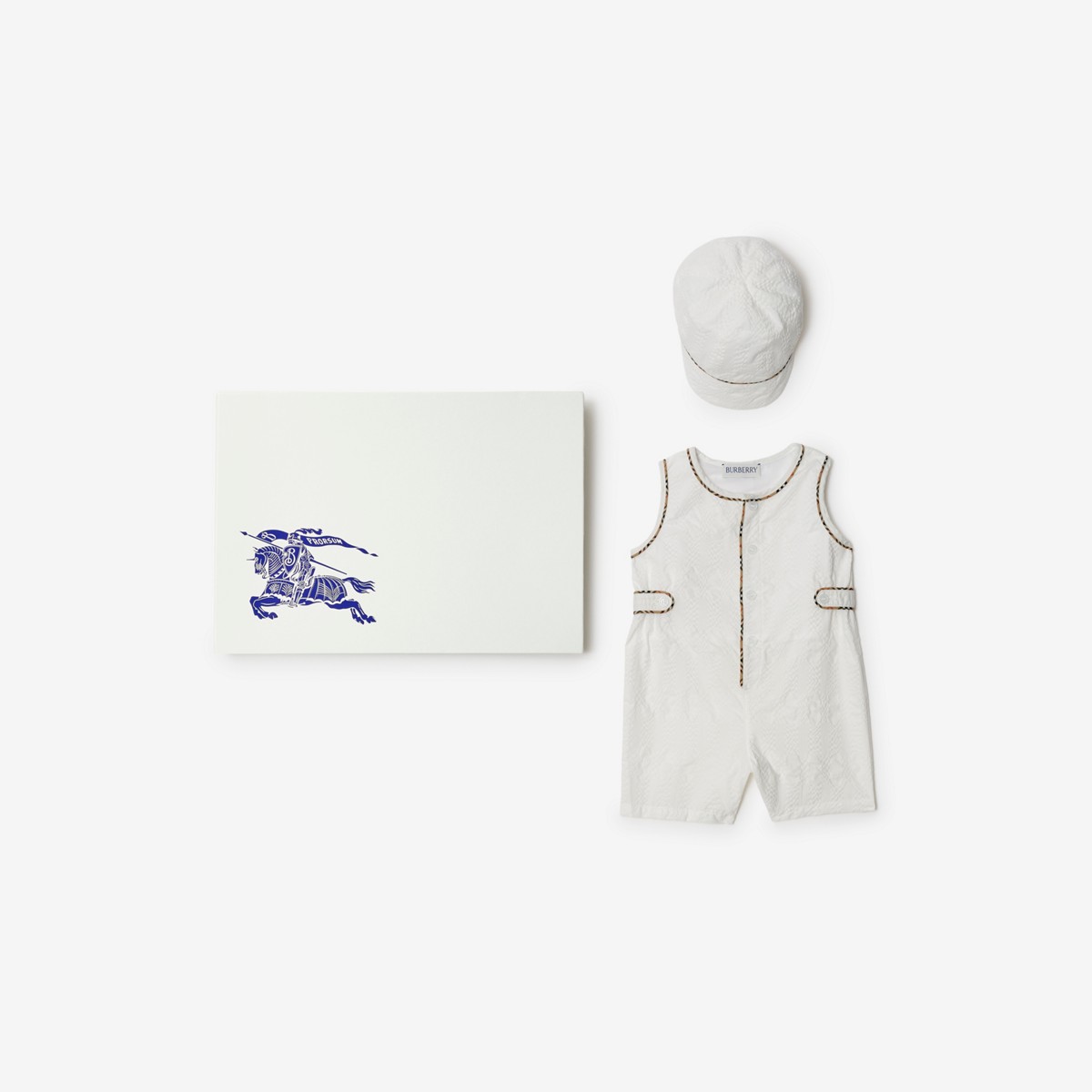 Burberry Childrens Cotton Two-piece Gift Set In White