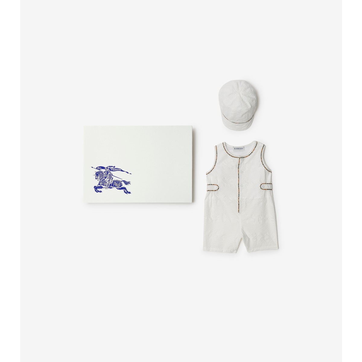 Burberry Childrens Cotton Two-piece Gift Set In White