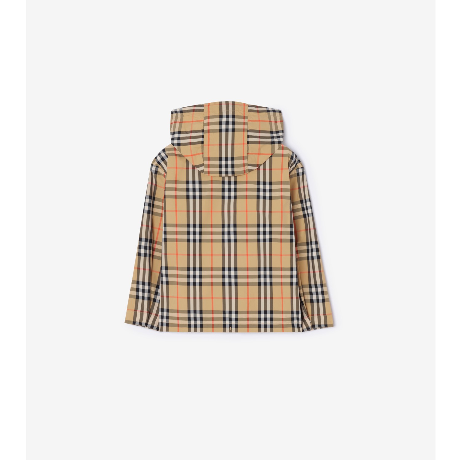 チェック ナイロン フーデッドジャケット