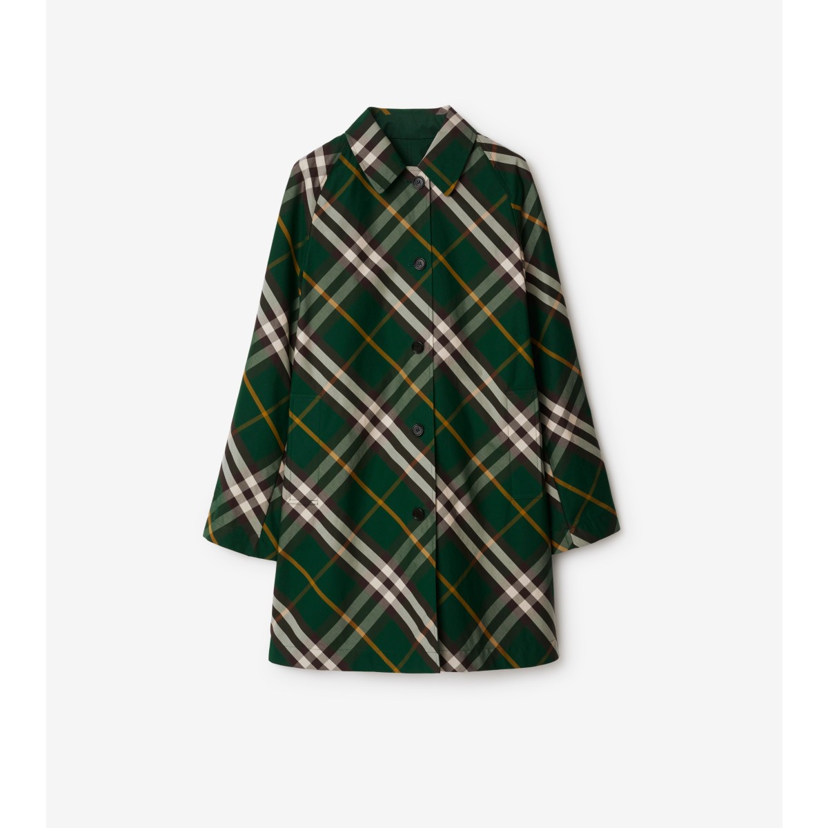 Burberry Reversible Check Car Coat In Ivy