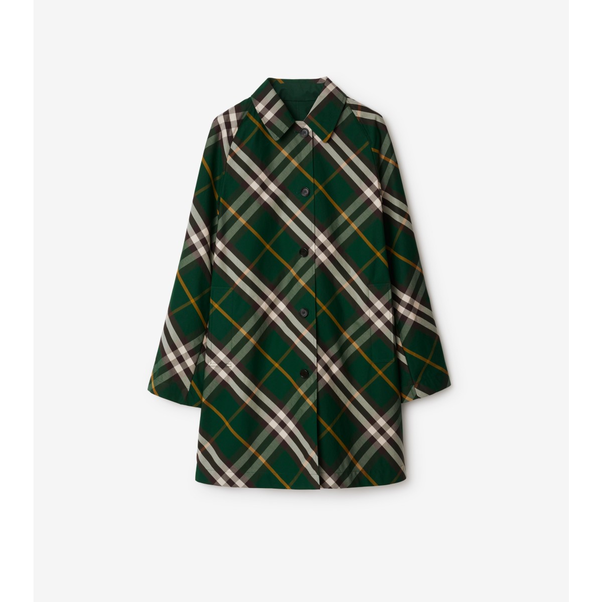 Shop Burberry Mid-length Reversible Check Gabardine Car Coat In Ivy