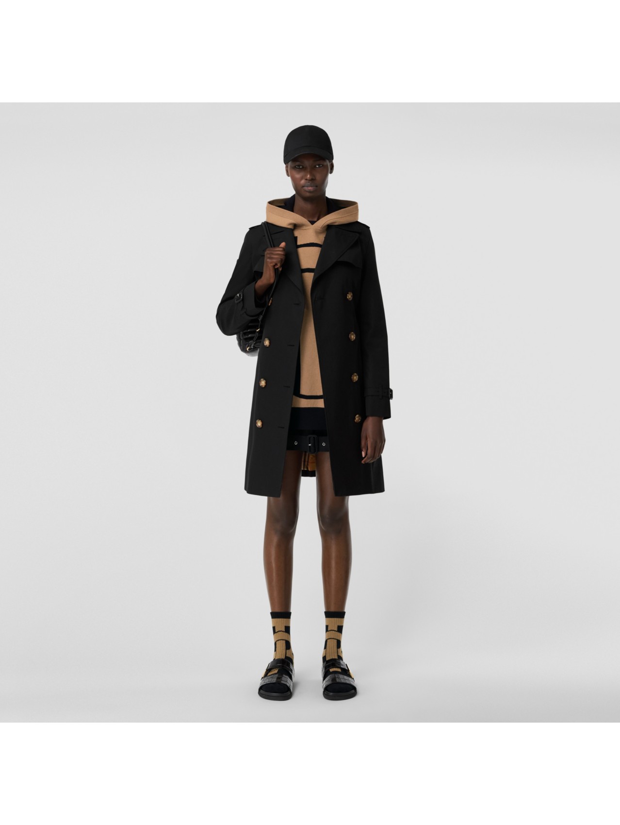 Detachable Hood Taffeta Kensington Trench Coat in Black - Women | Burberry®  Official