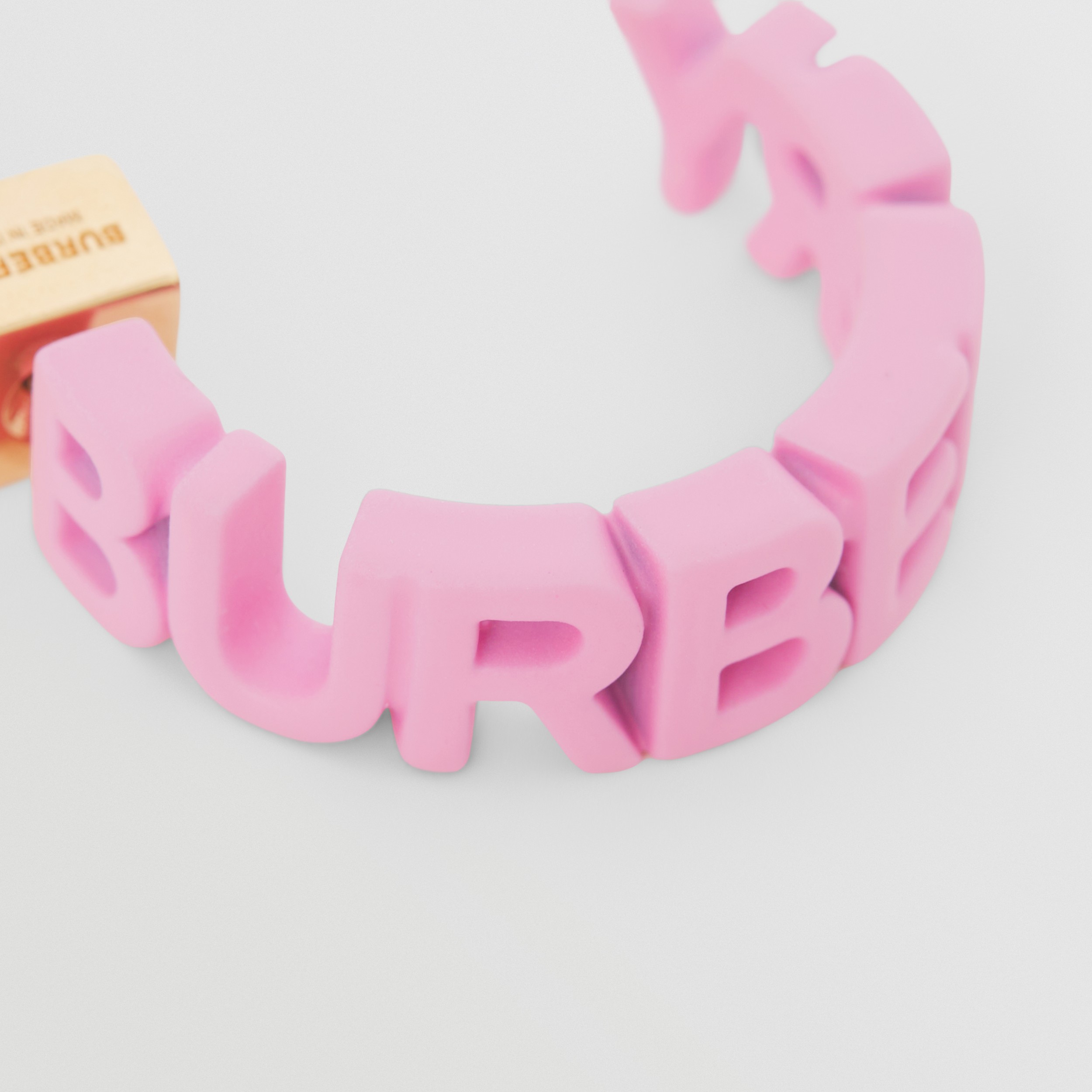 Varnished Logo Hoop Earrings in Primrose Pink - Women | Burberry® Official - 2