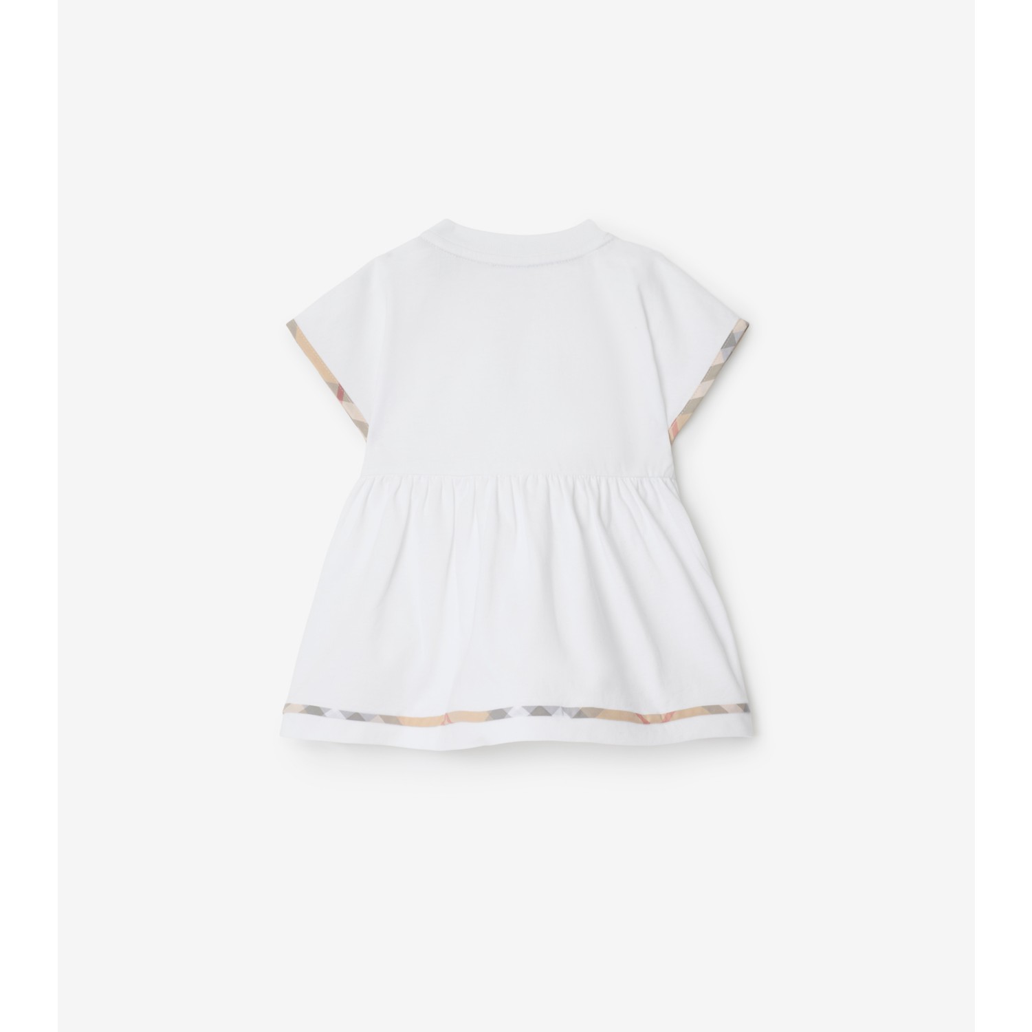 Check Trim Cotton Dress with Bloomers