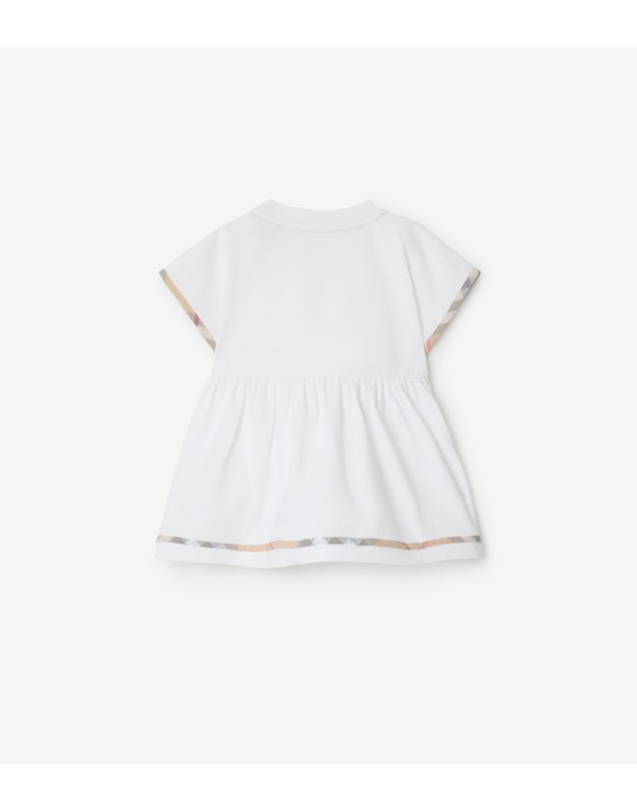 Check Trim Cotton Dress with Bloomers