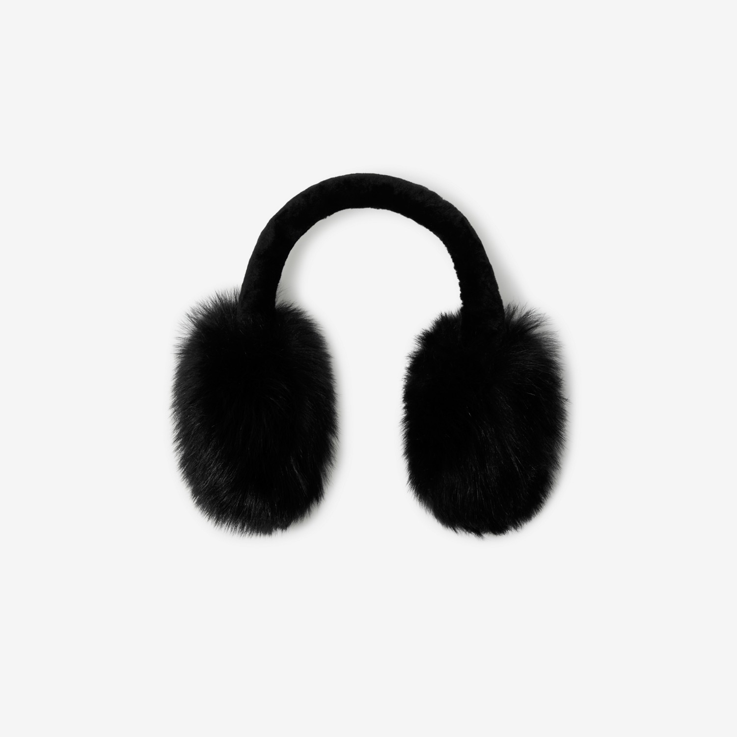 毛羊皮耳罩 (黑色) | Burberry® 博柏利官网