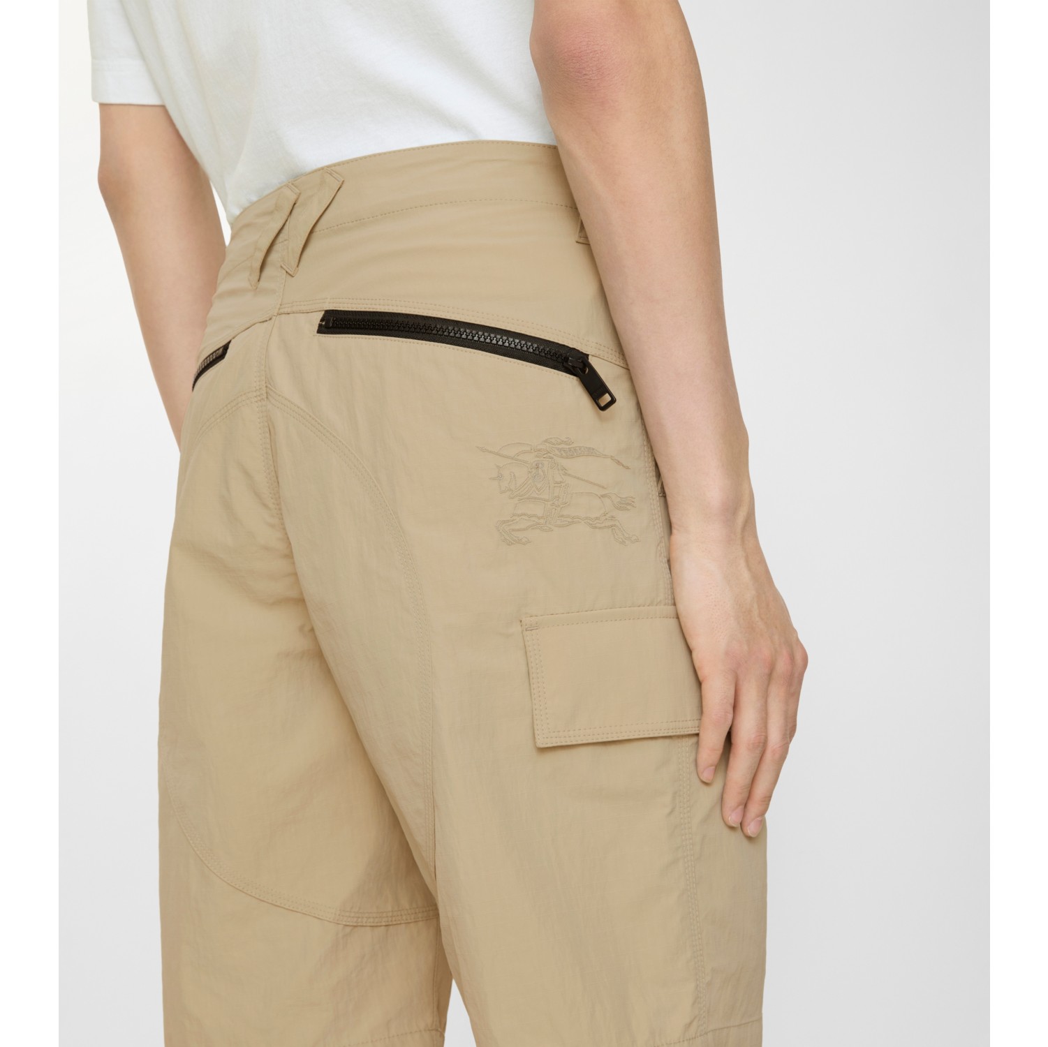 Nylon Cargo Shorts in Sparrow beige - Men | Burberry® Official