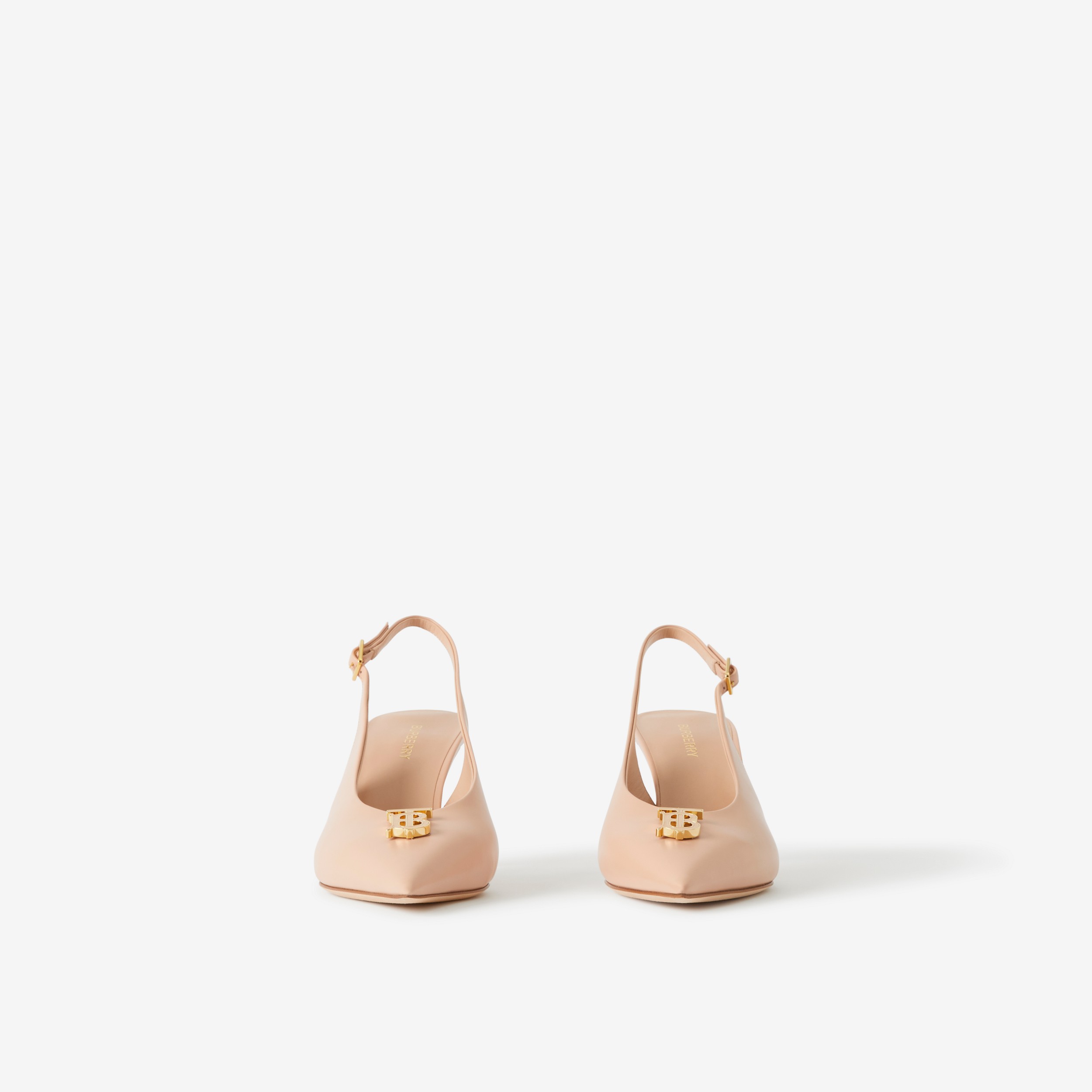 Zapatos de tacón destalonados en piel con monograma (Crudo Pálido) - Mujer | Burberry® oficial - 2