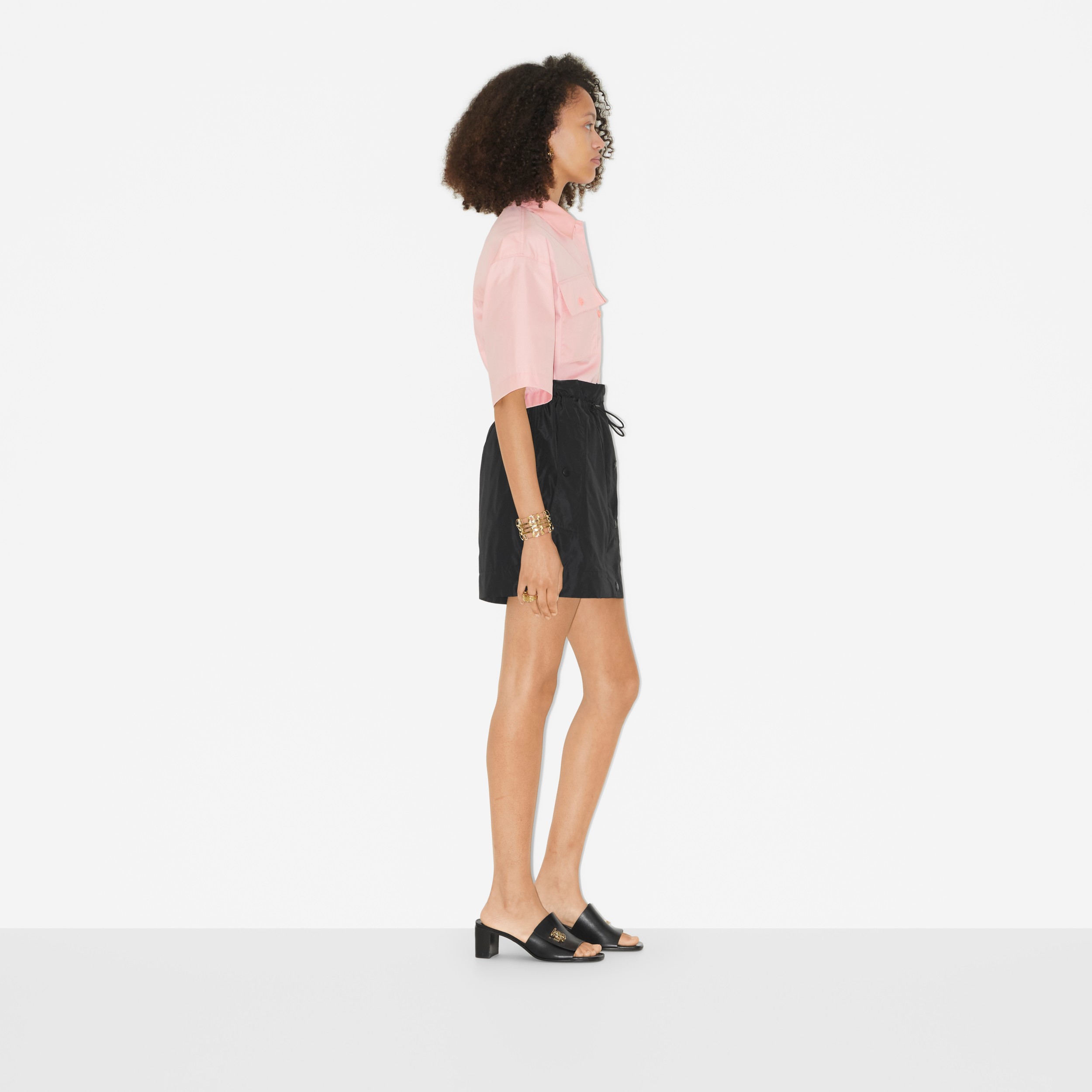EKD Technical Gabardine Oversized Shirt in Soft Blossom - Women | Burberry® Official - 3