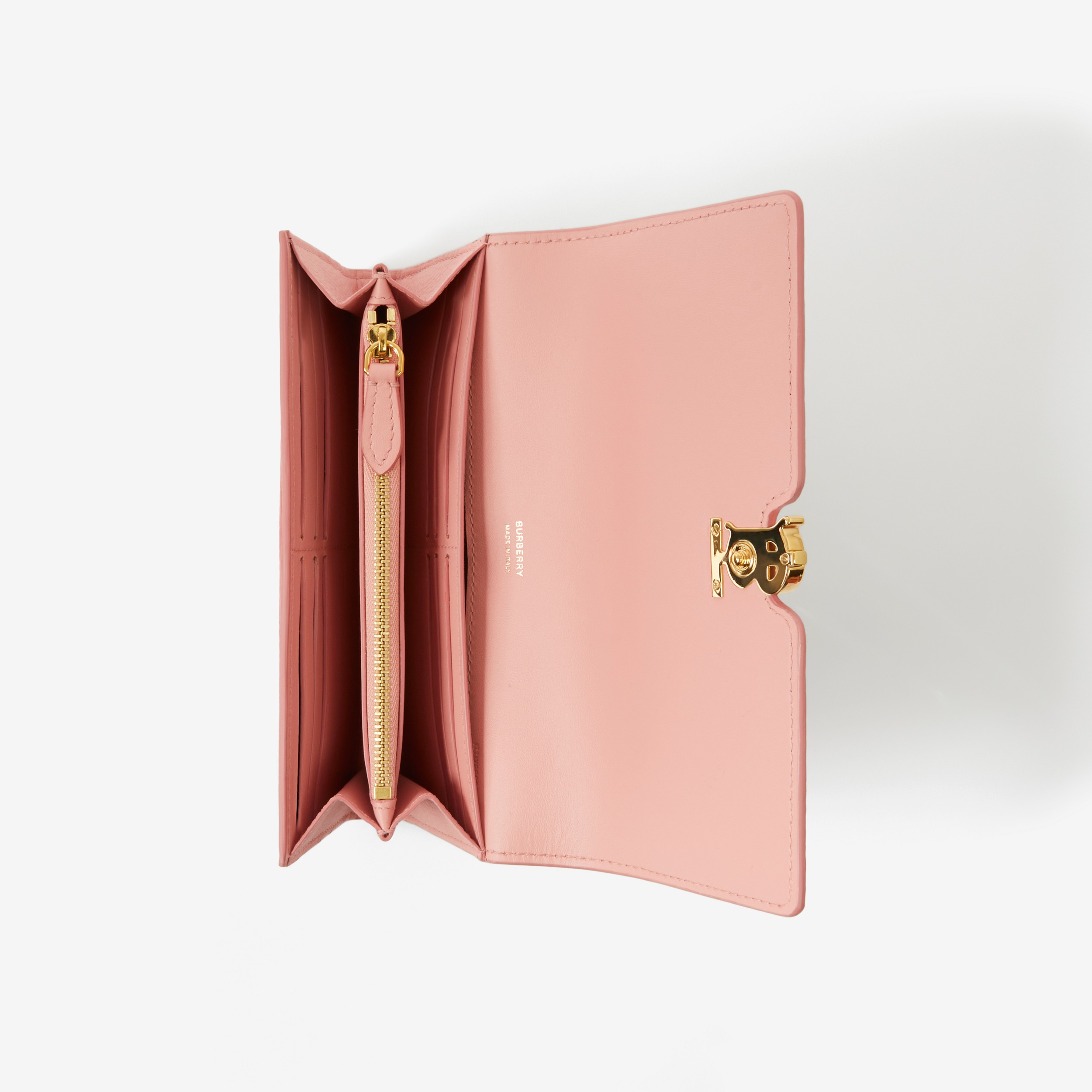 Brieftasche aus Narbleder im Kontinentalformat mit Thomas Burberry-Monogramm (Altrosa) - Damen | Burberry® - 4