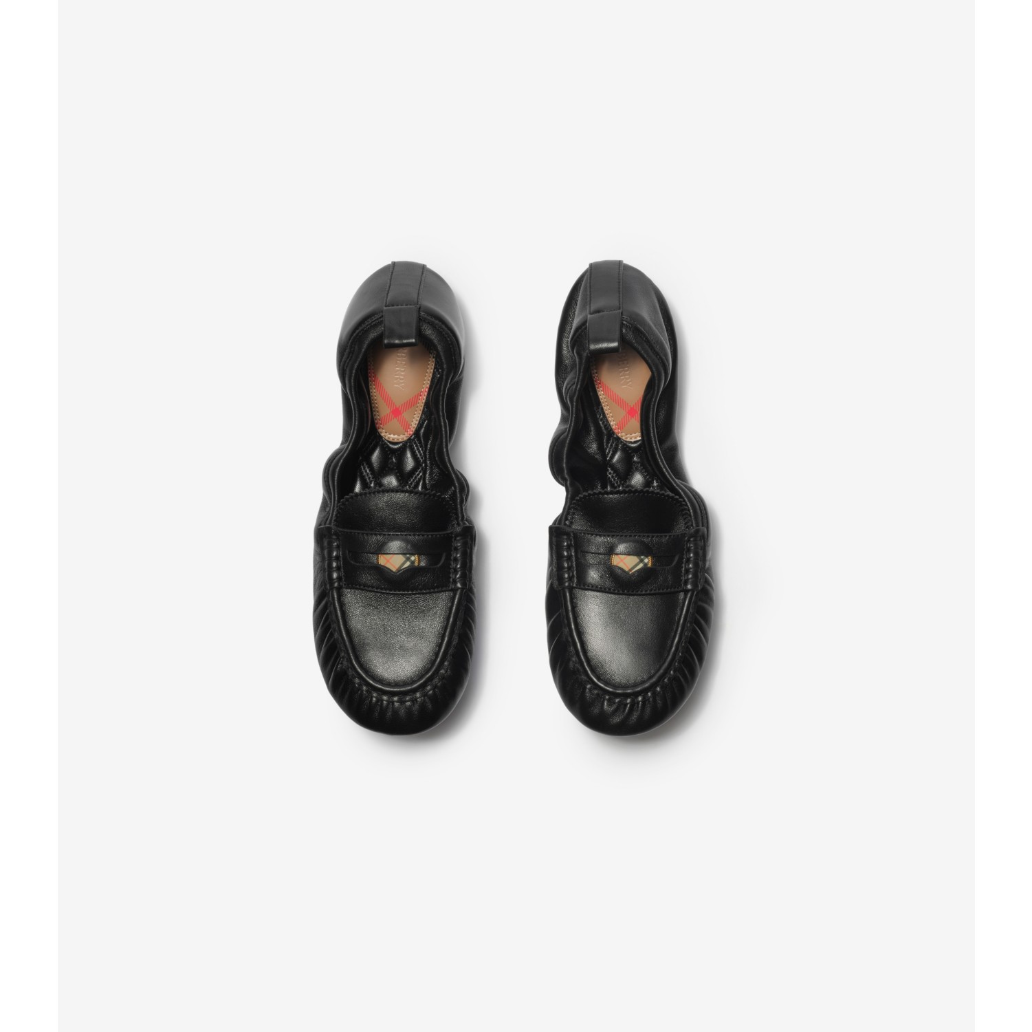 Leather Fawn Loafers in Black - Women | Burberry® Official