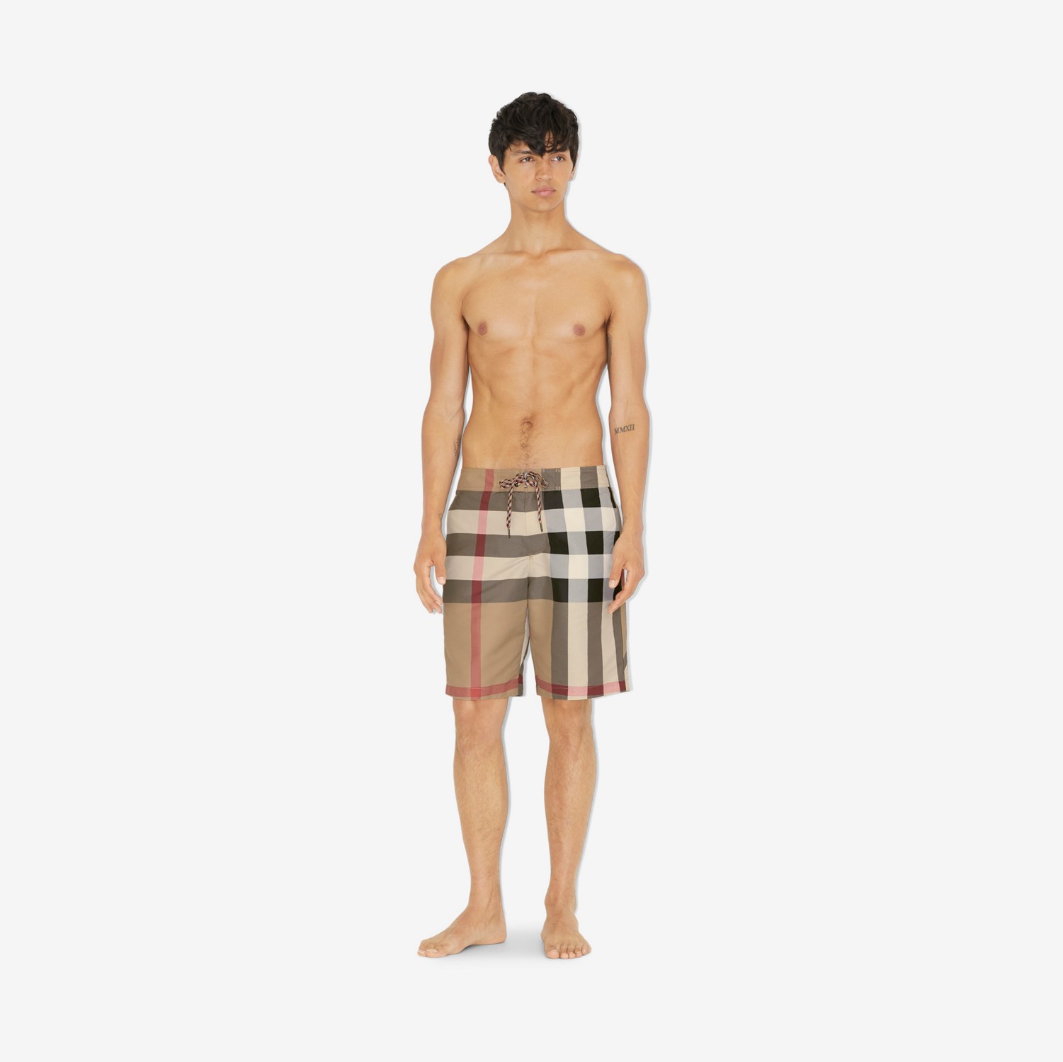 格纹游泳裤 (典藏米色) - 男士 | Burberry® 博柏利官网