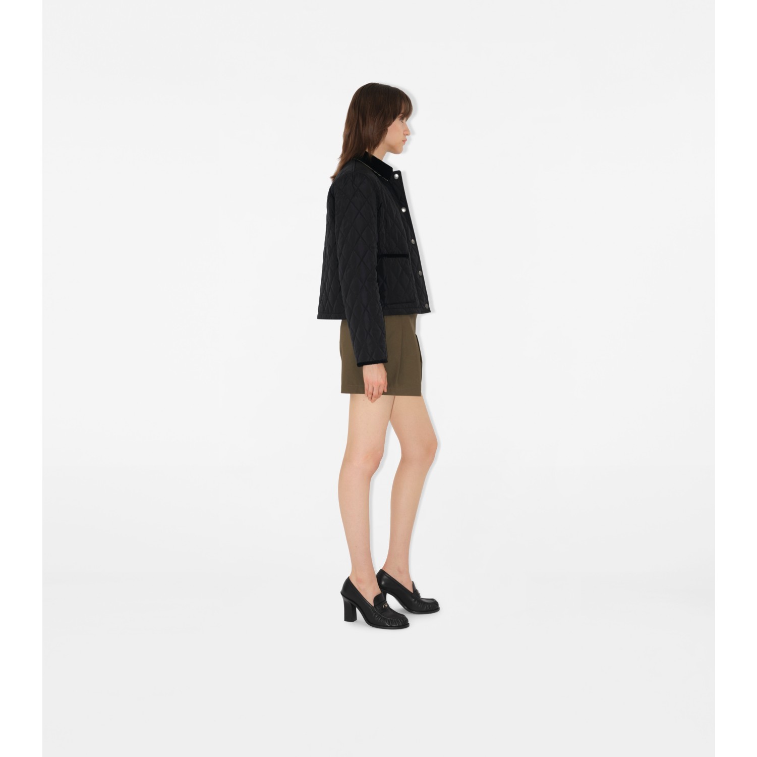 Giacca cropped in nylon trapuntato
