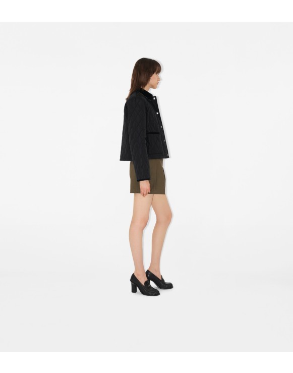 Cropped Quilted Nylon Jacket