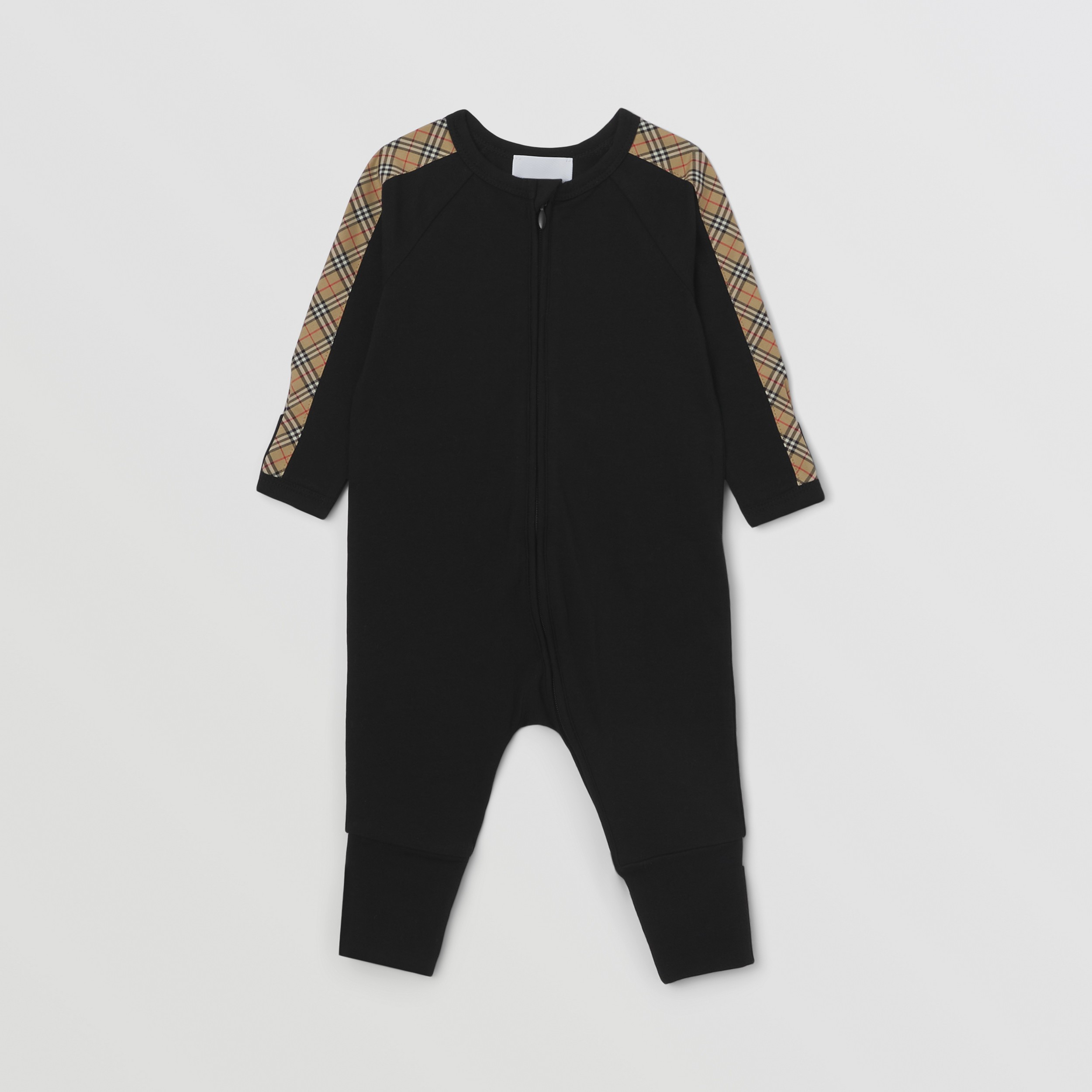 格纹装饰棉质三件套婴儿礼品套装 (黑色) - 儿童 | Burberry® 博柏利官网 - 3