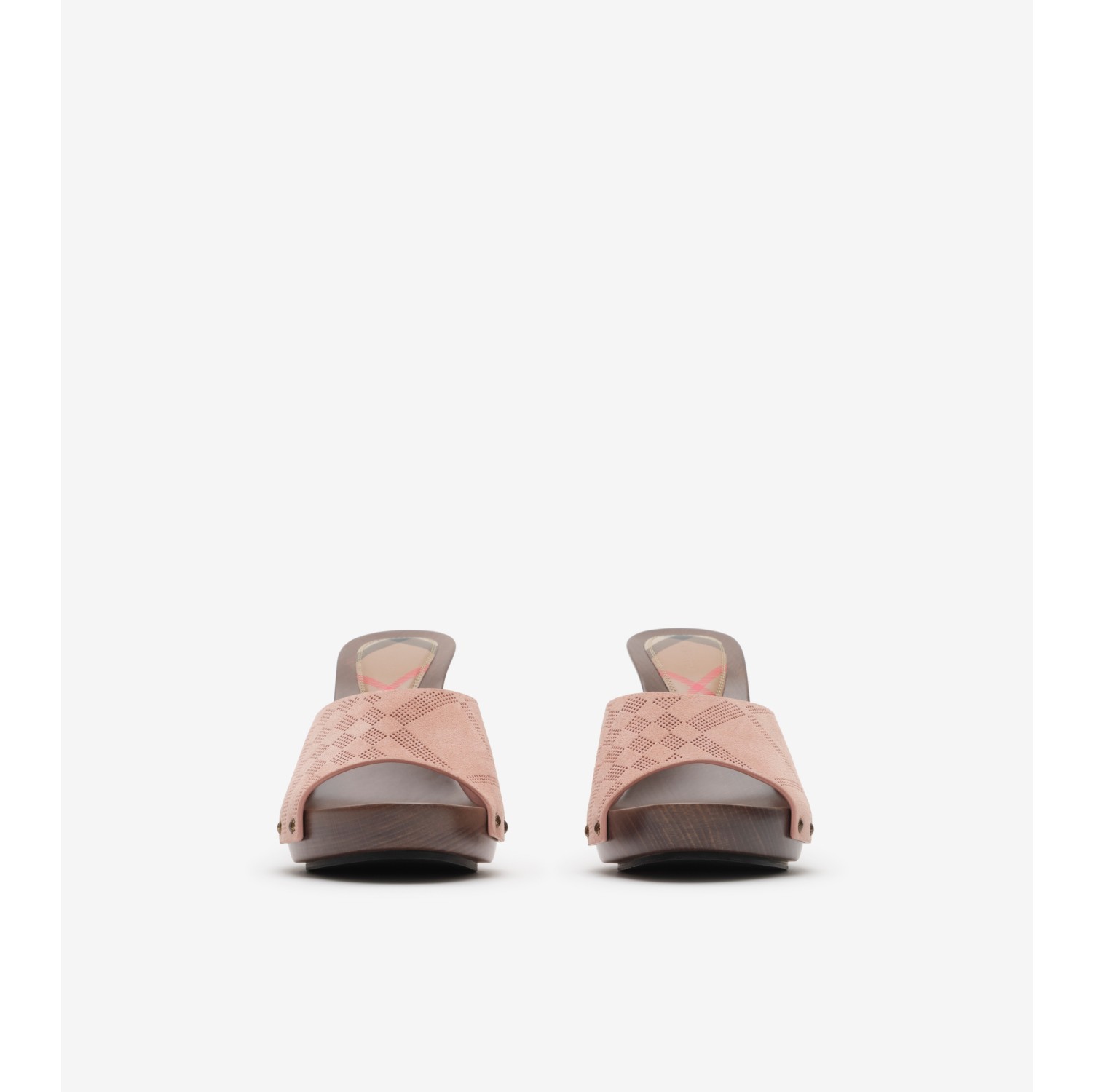 Check Suede Potter Mules​