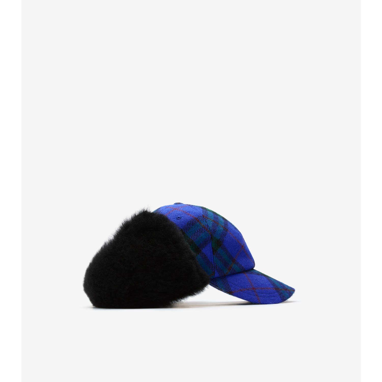 Check Wool Trapper Cap