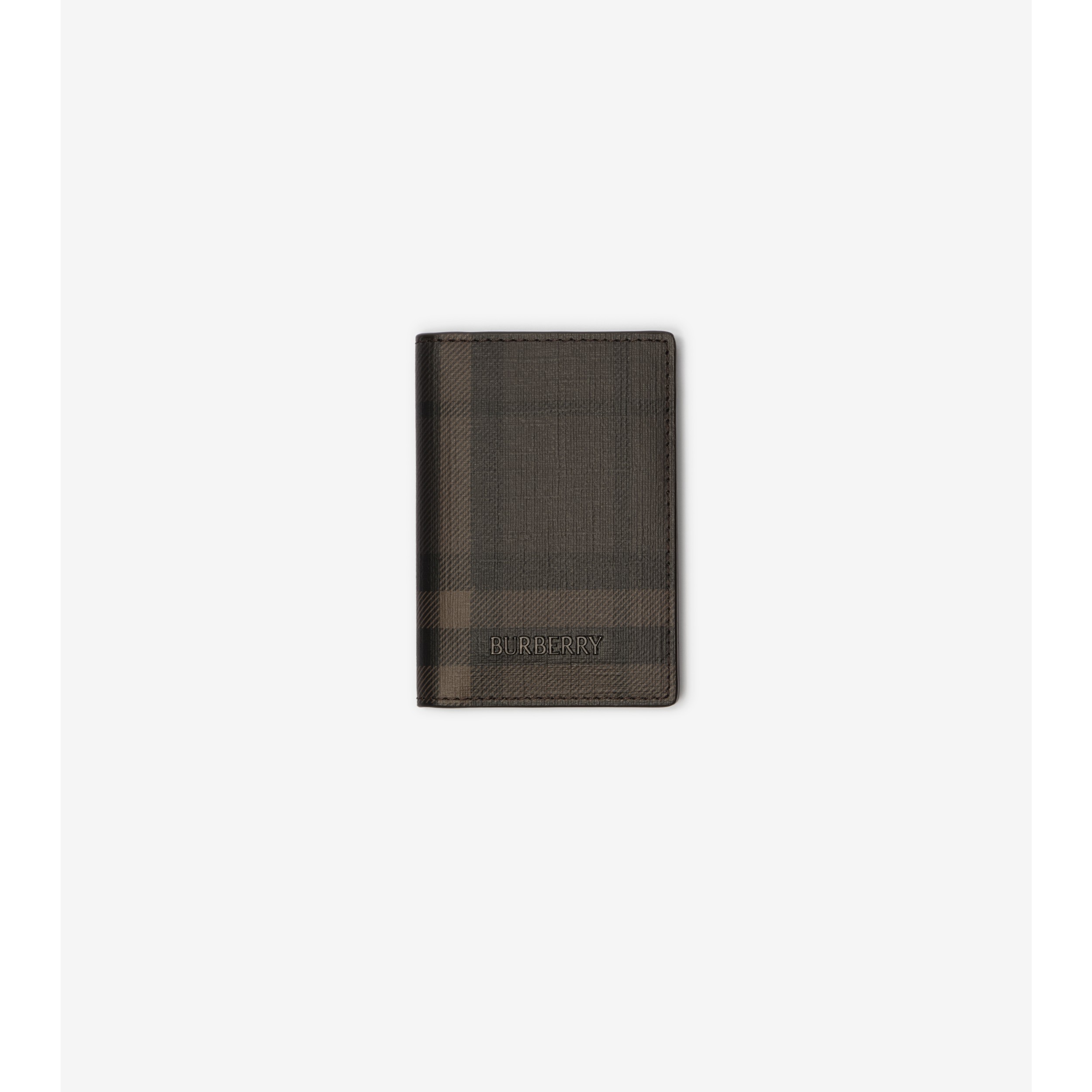 Check Folding Card Case in Sand beige - Men, Canvas | Burberry