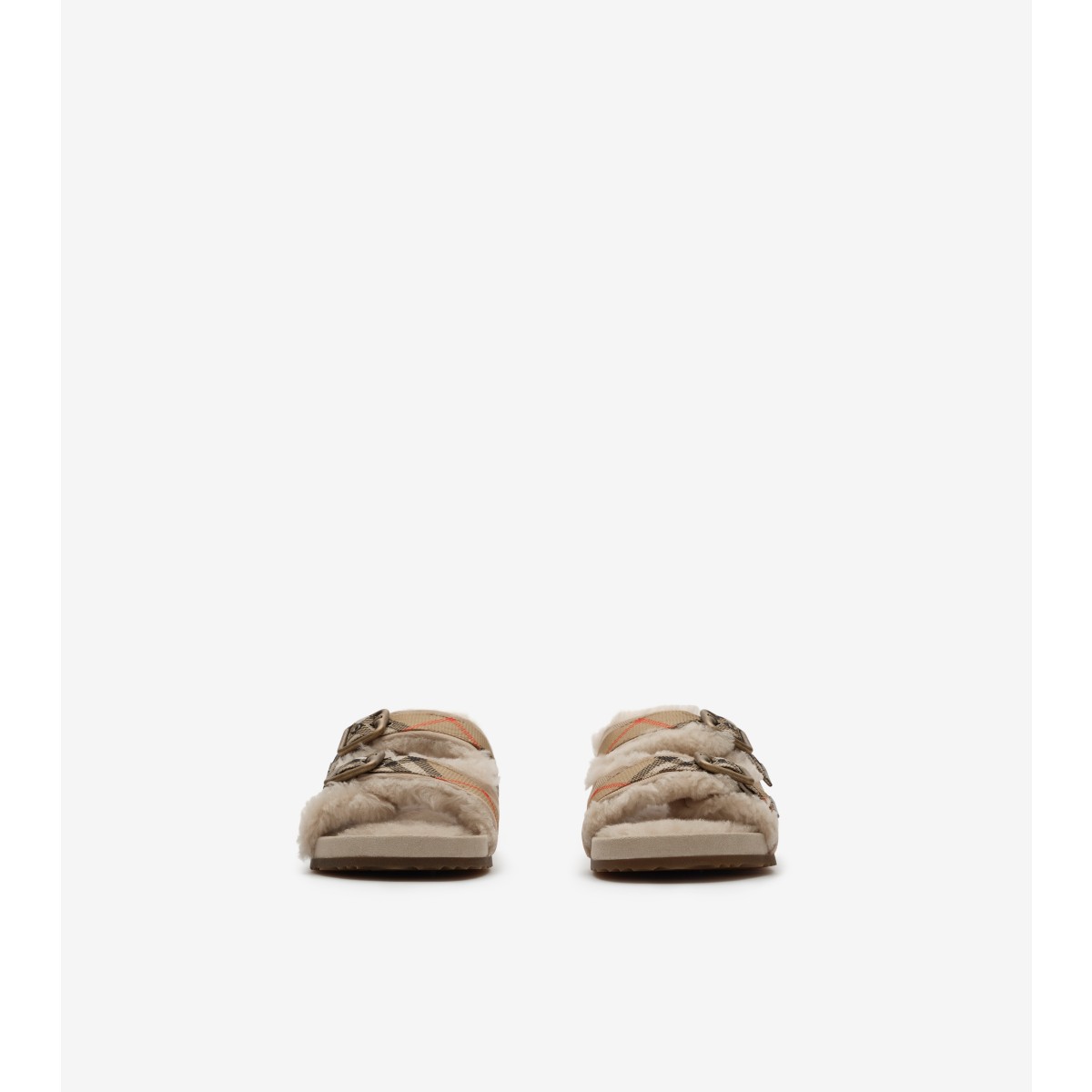  Check Shearling Urchin Sandals