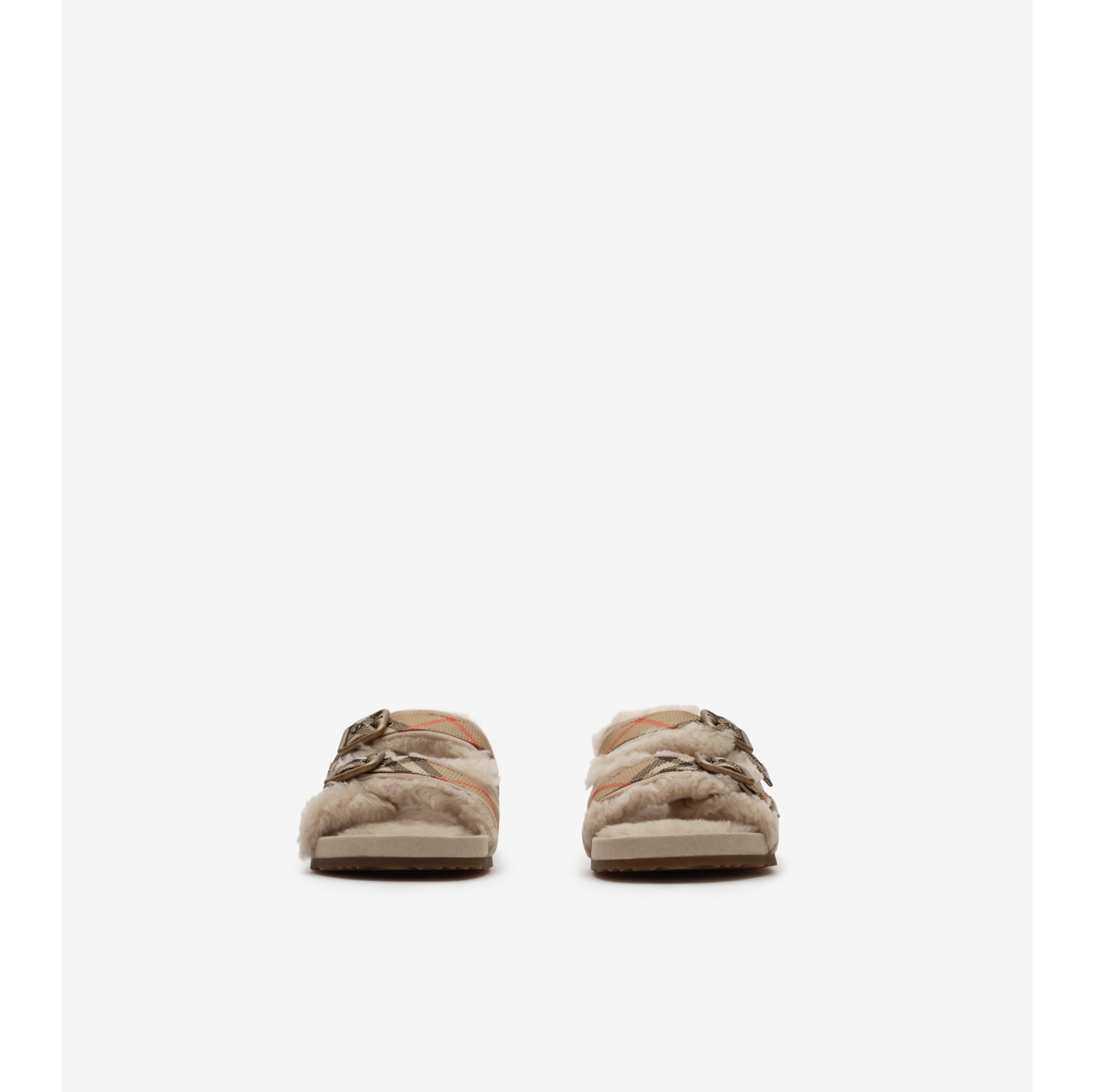 Check Shearling Urchin Sandals