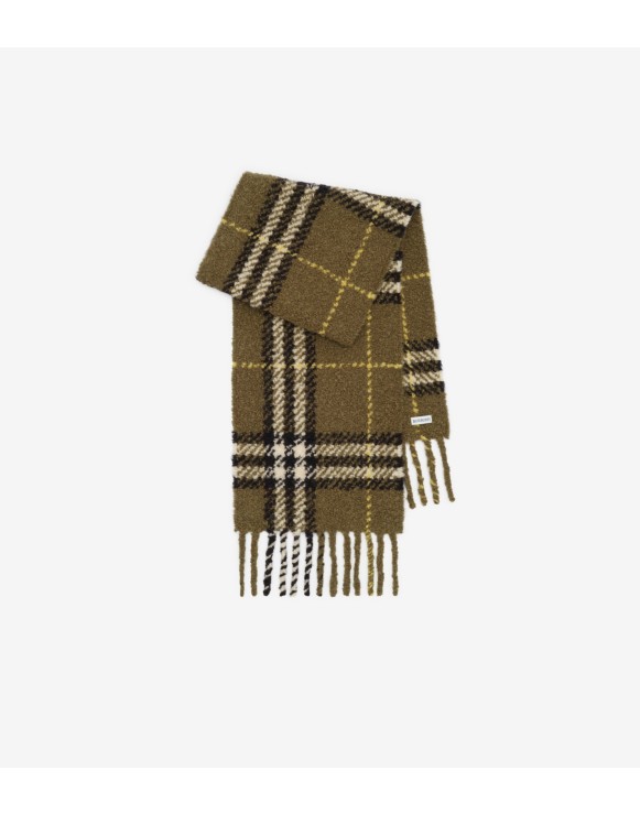 Check Alpaca Wool Blend Bouclé Scarf