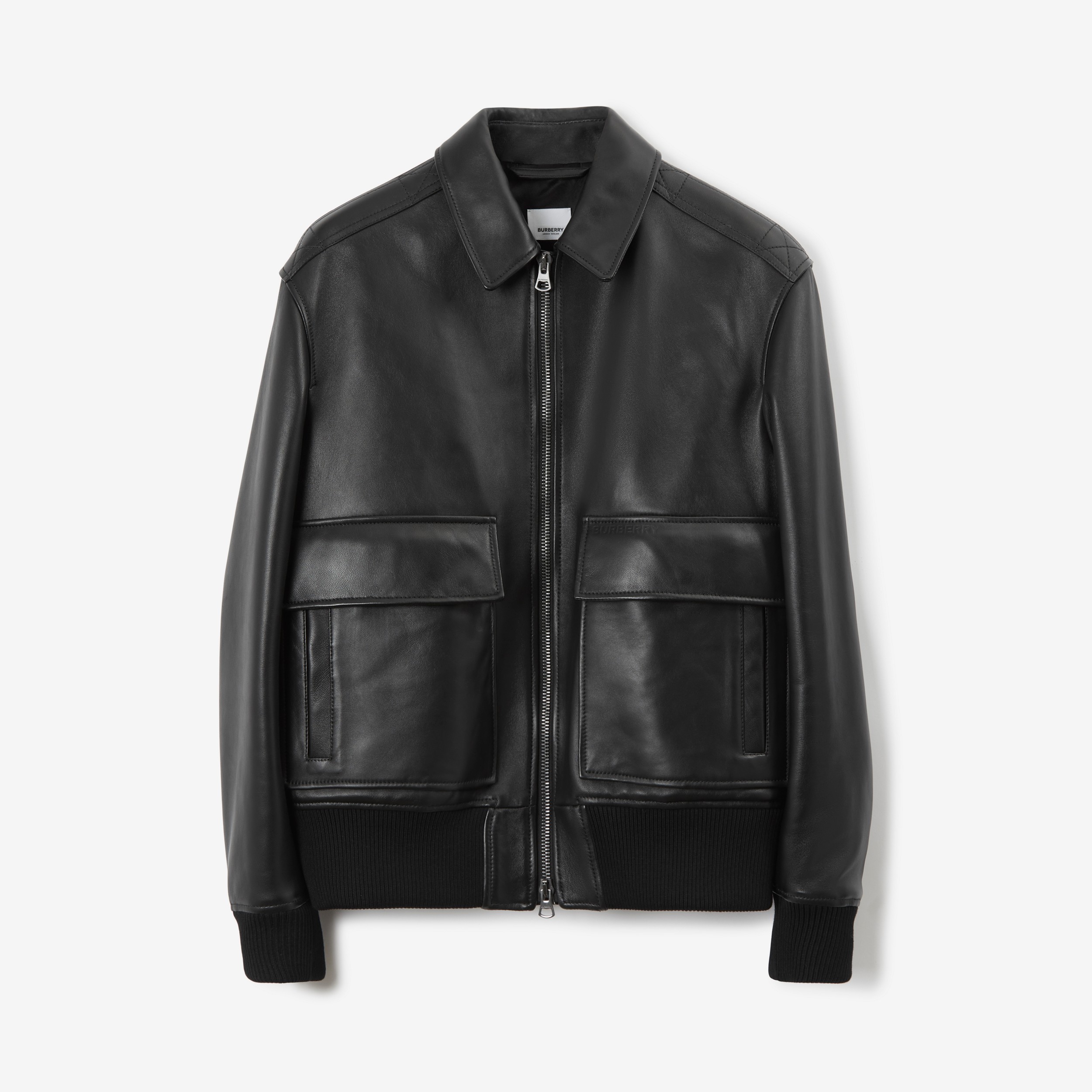 Leather Jacket in Black - Men | Burberry® Official - 1