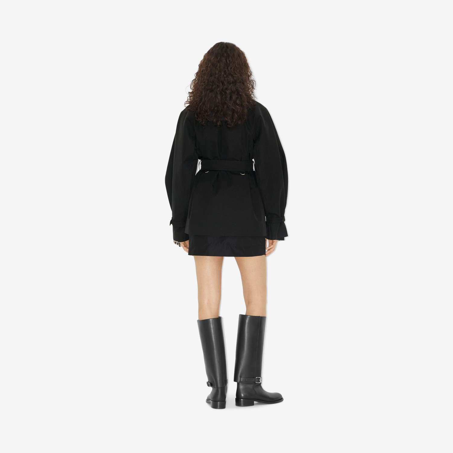 Chaqueta estilo trench coat en algodón de gabardina tropical (Negro) - Mujer | Burberry® oficial