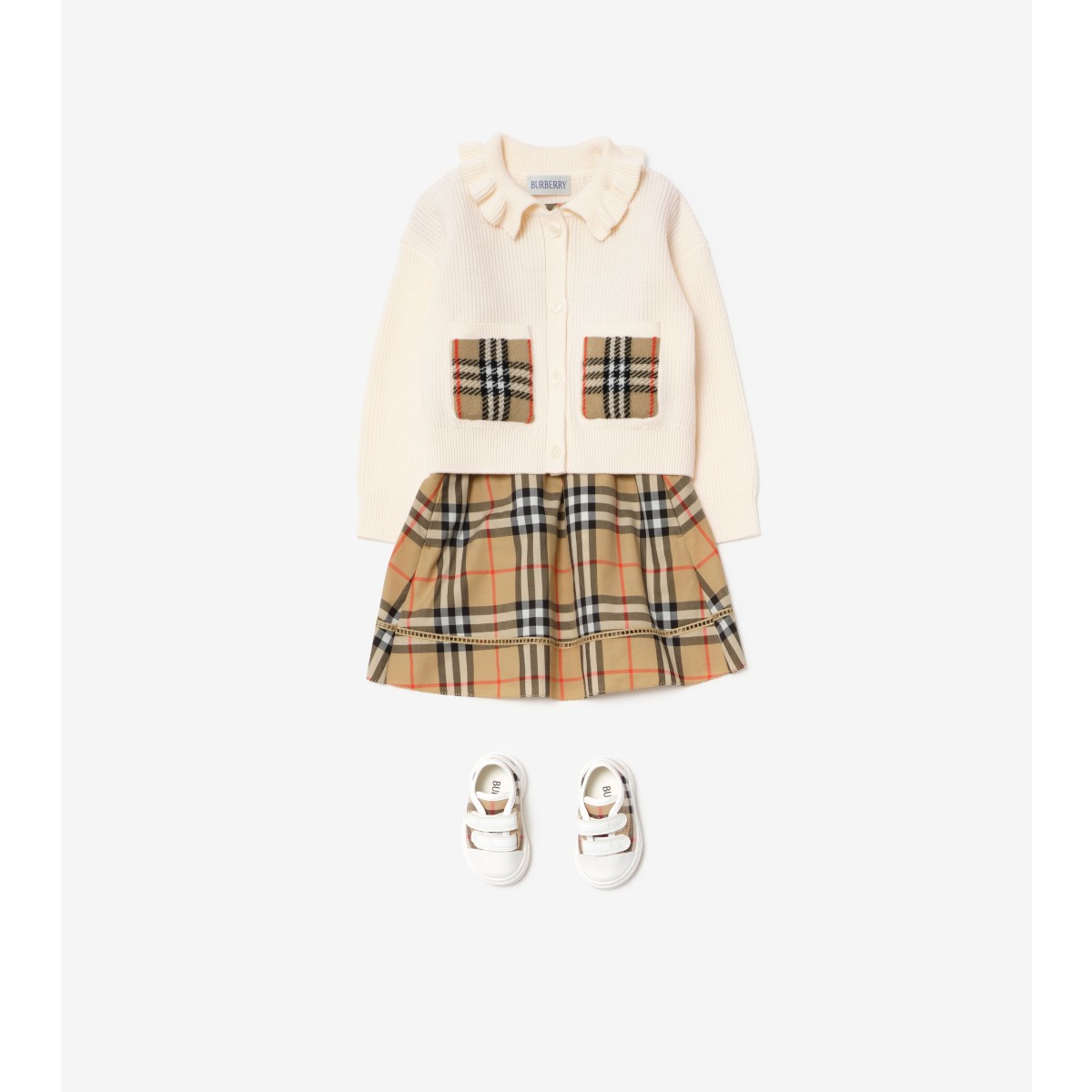  Check Pocket Cotton Wool Cardigan