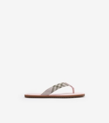 Check Pavilion Sandals in Mallow pink - Women | Burberry® Official