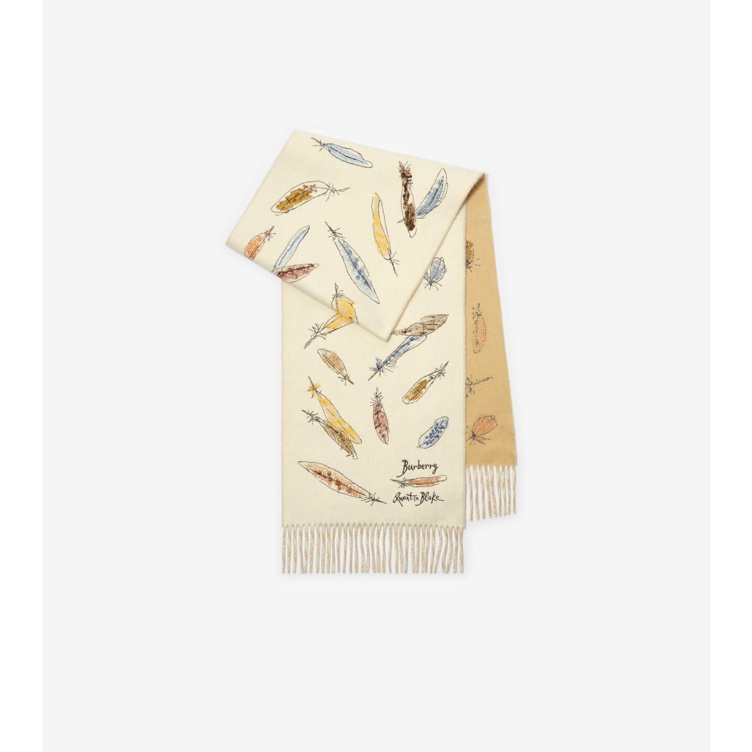 Feather Print Cashmere Scarf